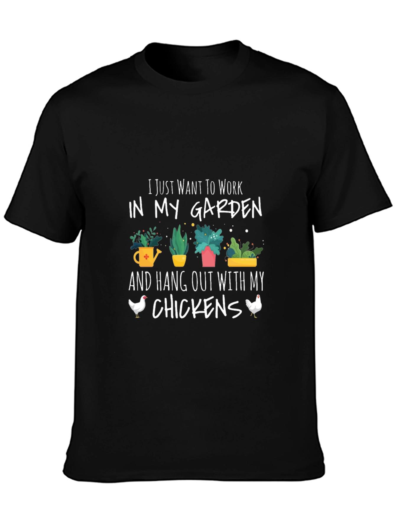 Garden and Chickens Graphic T-Shirt