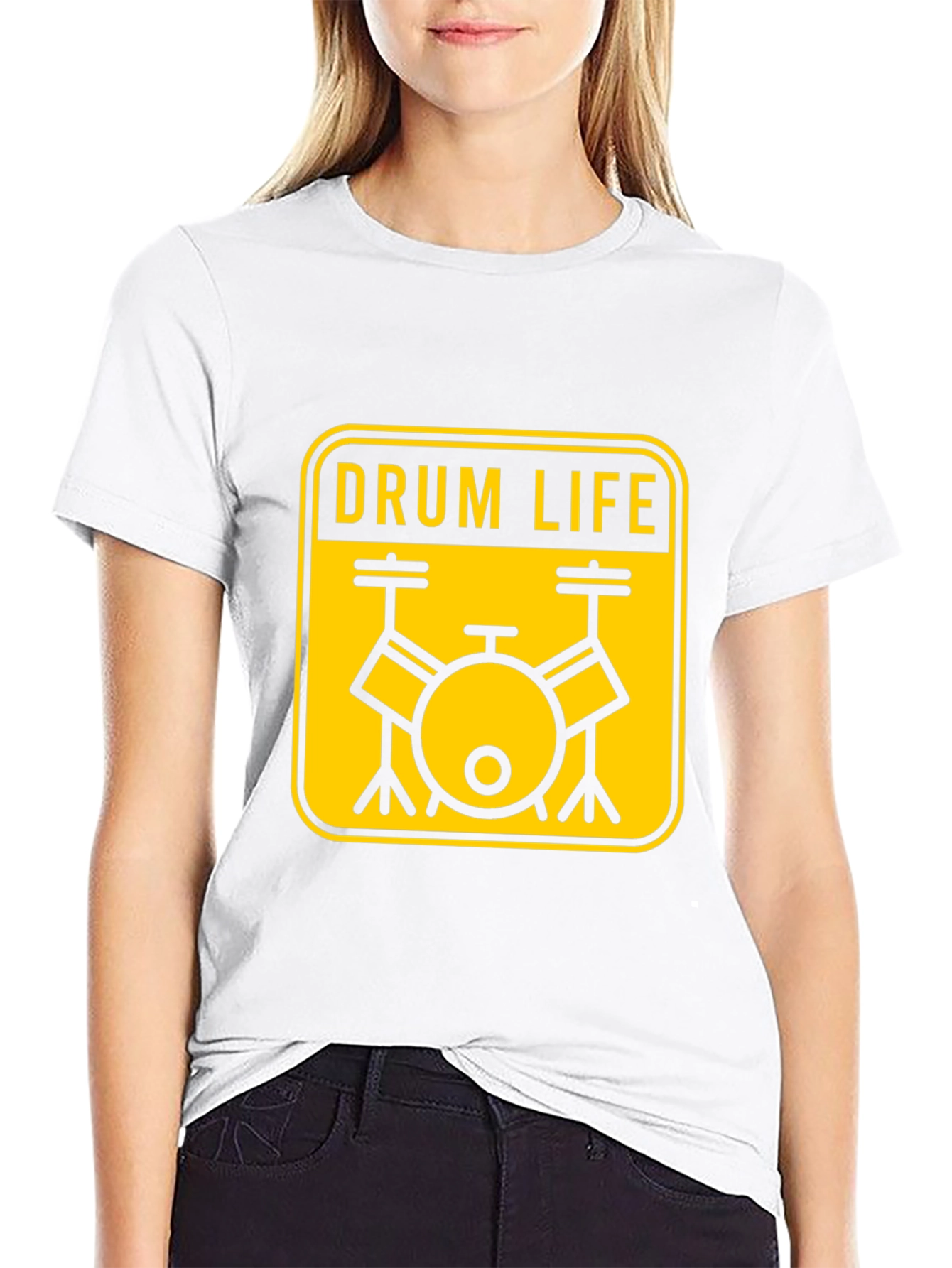 Drum Life Graphic T-Shirt - Black Crew Neck