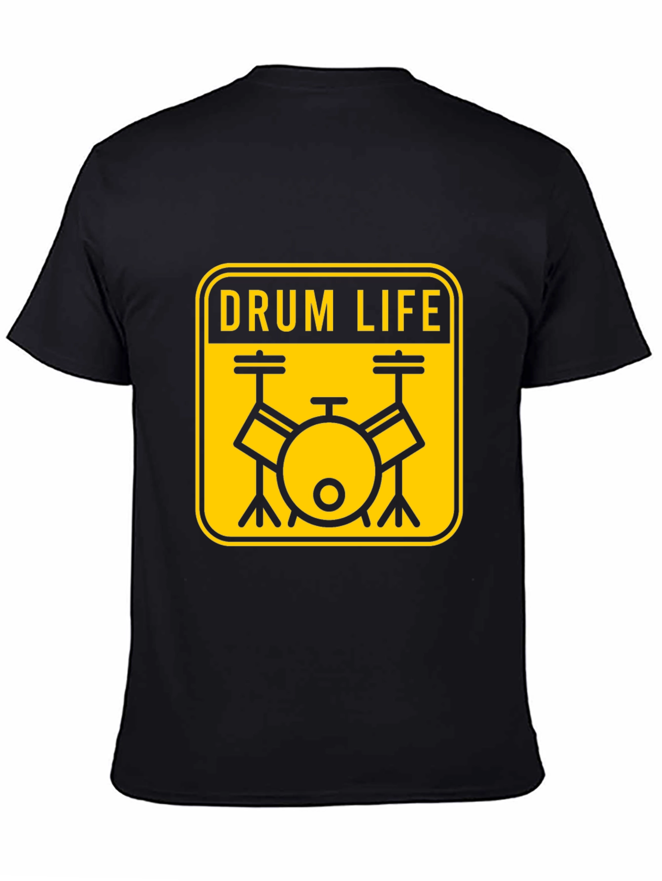 Drum Life Graphic T-Shirt - Black Crew Neck