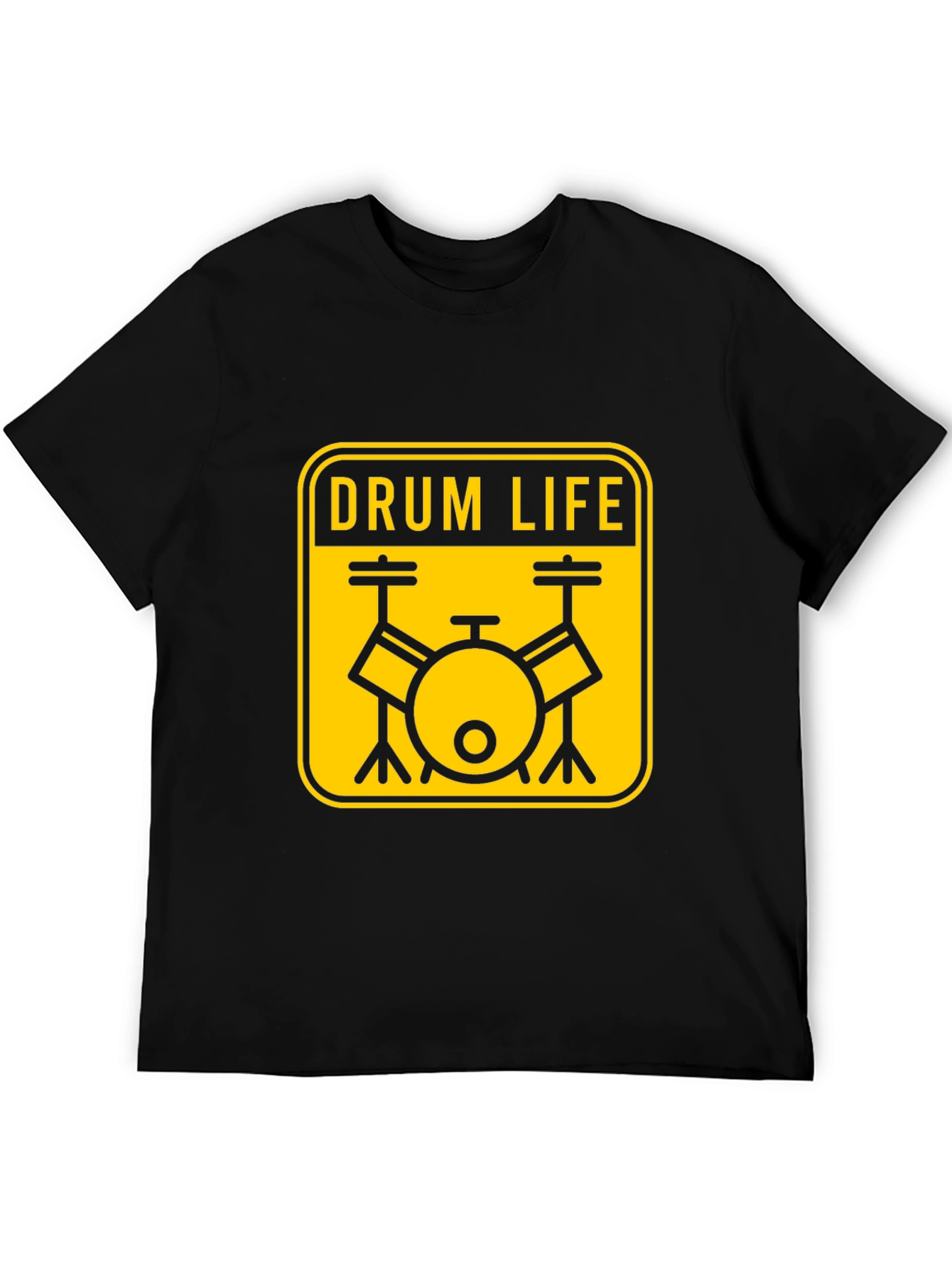 Drum Life Graphic T-Shirt - Black Crew Neck