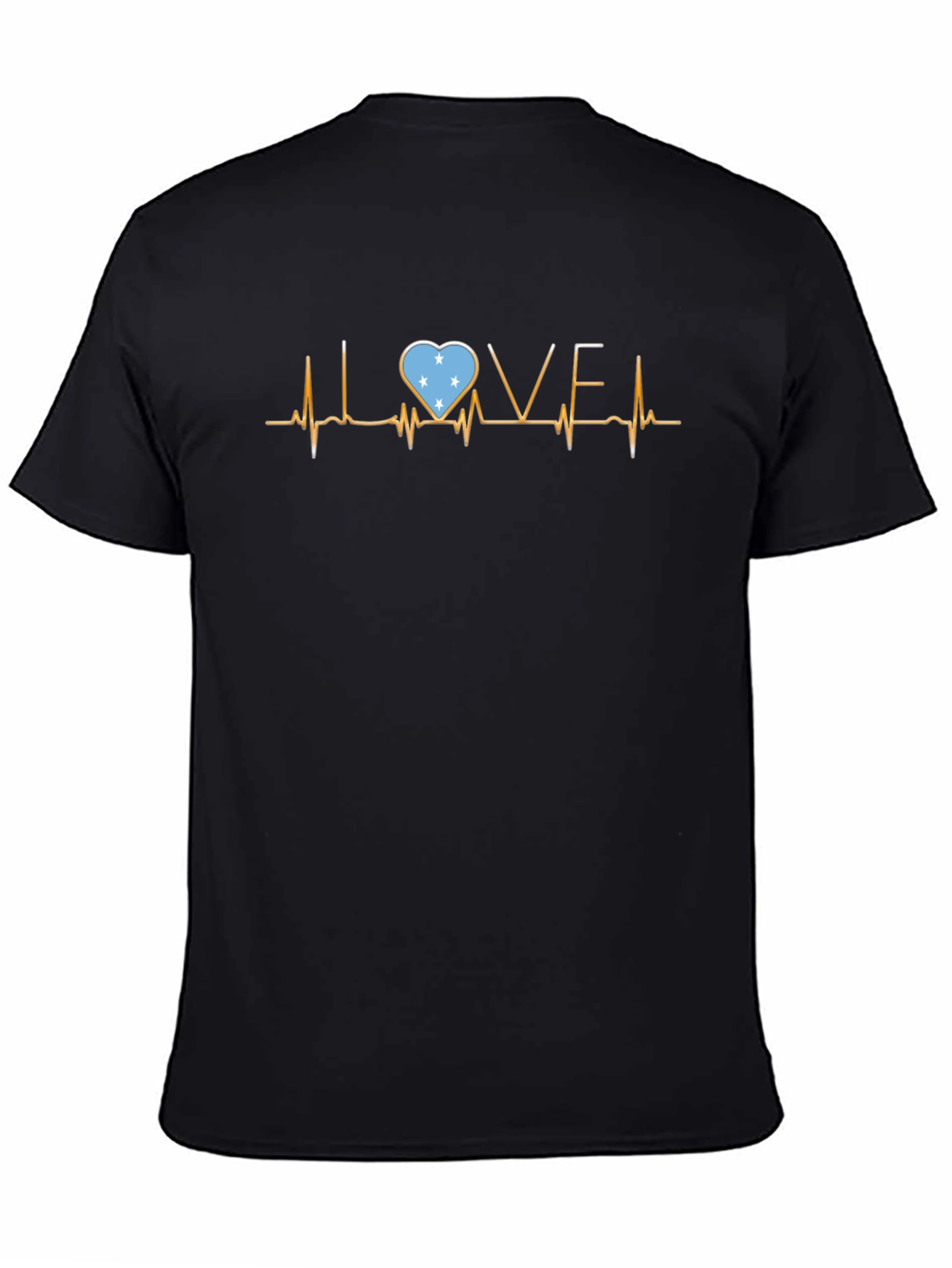 Love Micronesia Flag Heartbeat T-Shirt