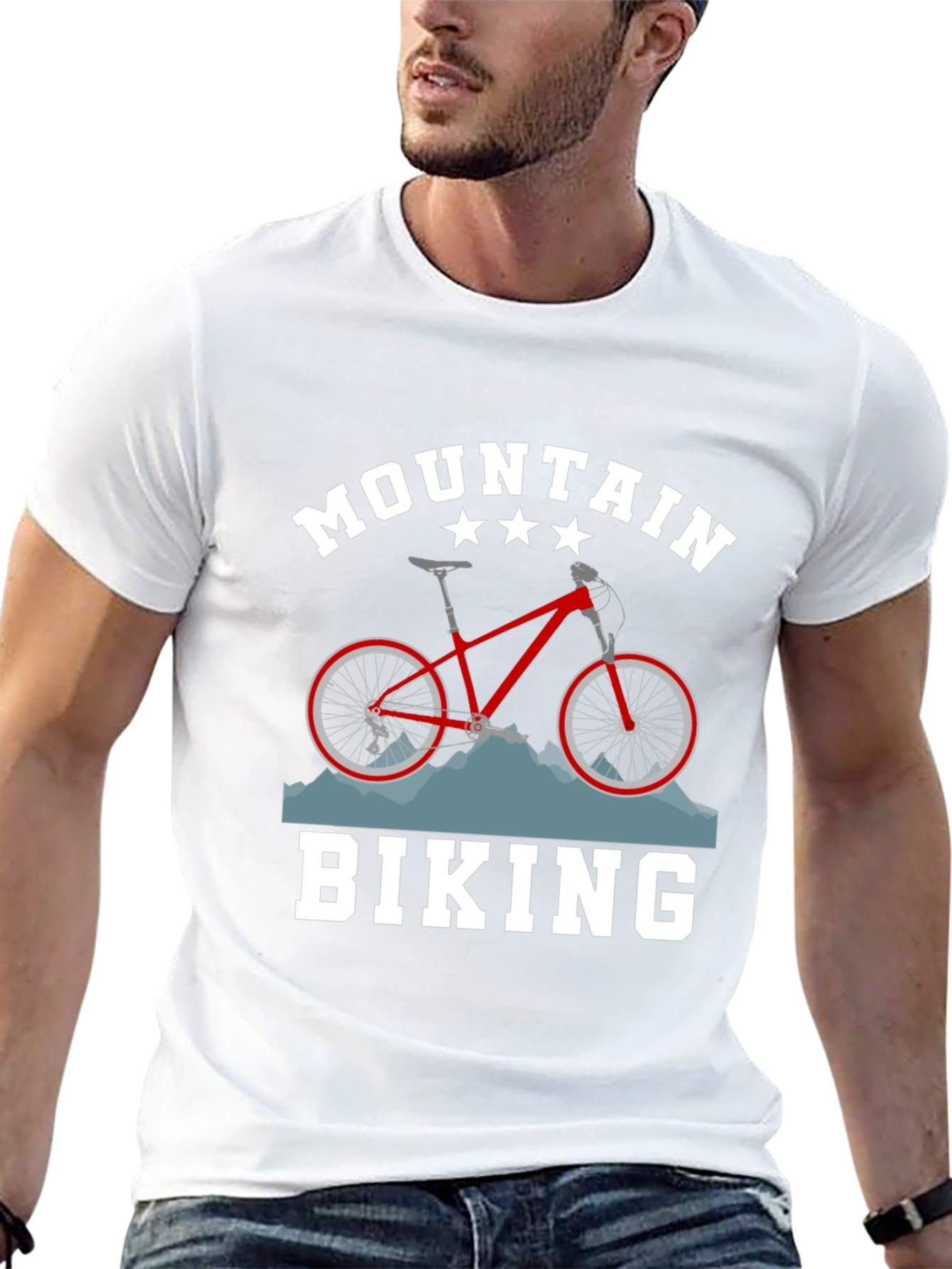 Mountain Biking Graphic T-Shirt - Black