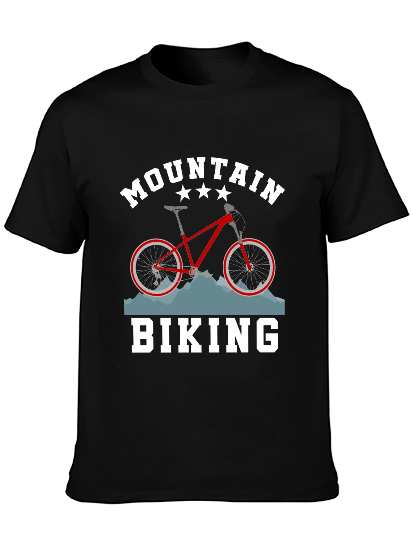 Mountain Biking Graphic T-Shirt - Black
