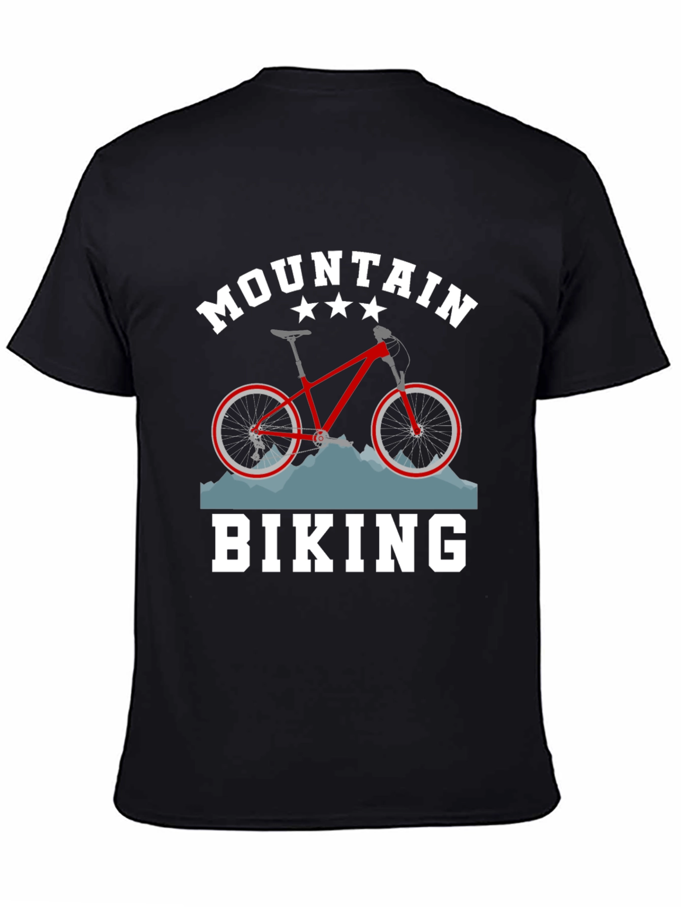 Mountain Biking Graphic T-Shirt - Black