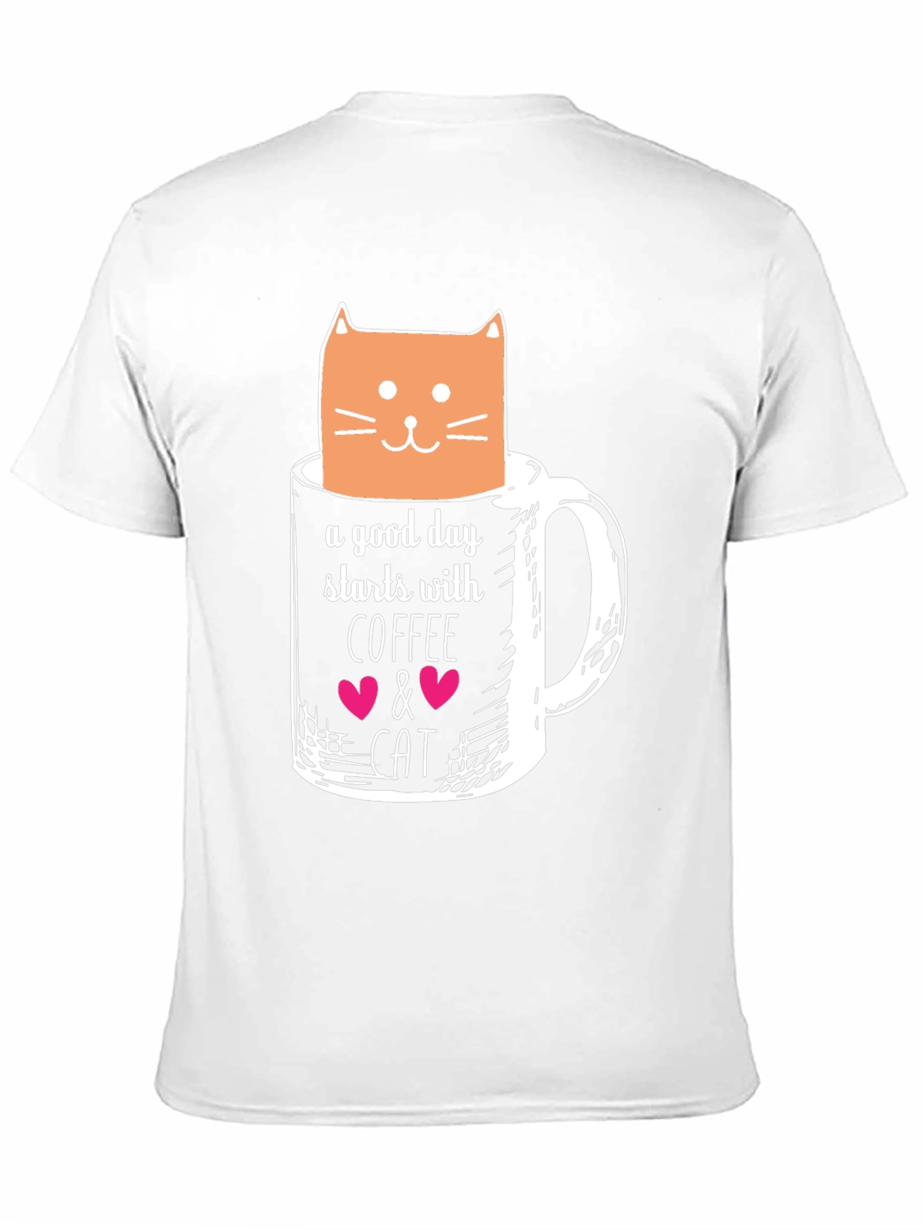Coffee and Cat Graphic T-Shirt