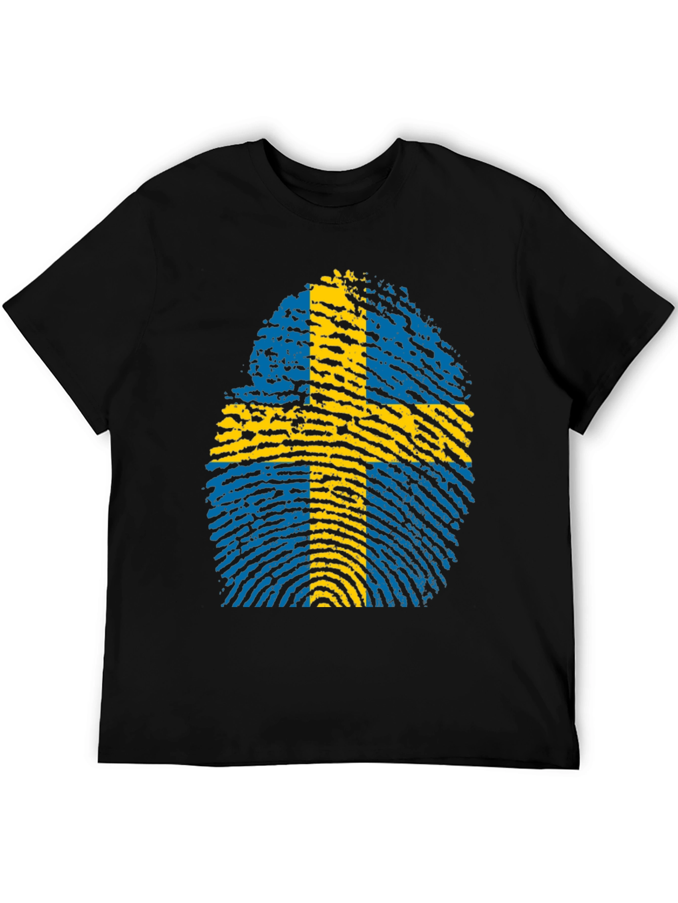 Sweden Flag Fingerprint T-Shirt