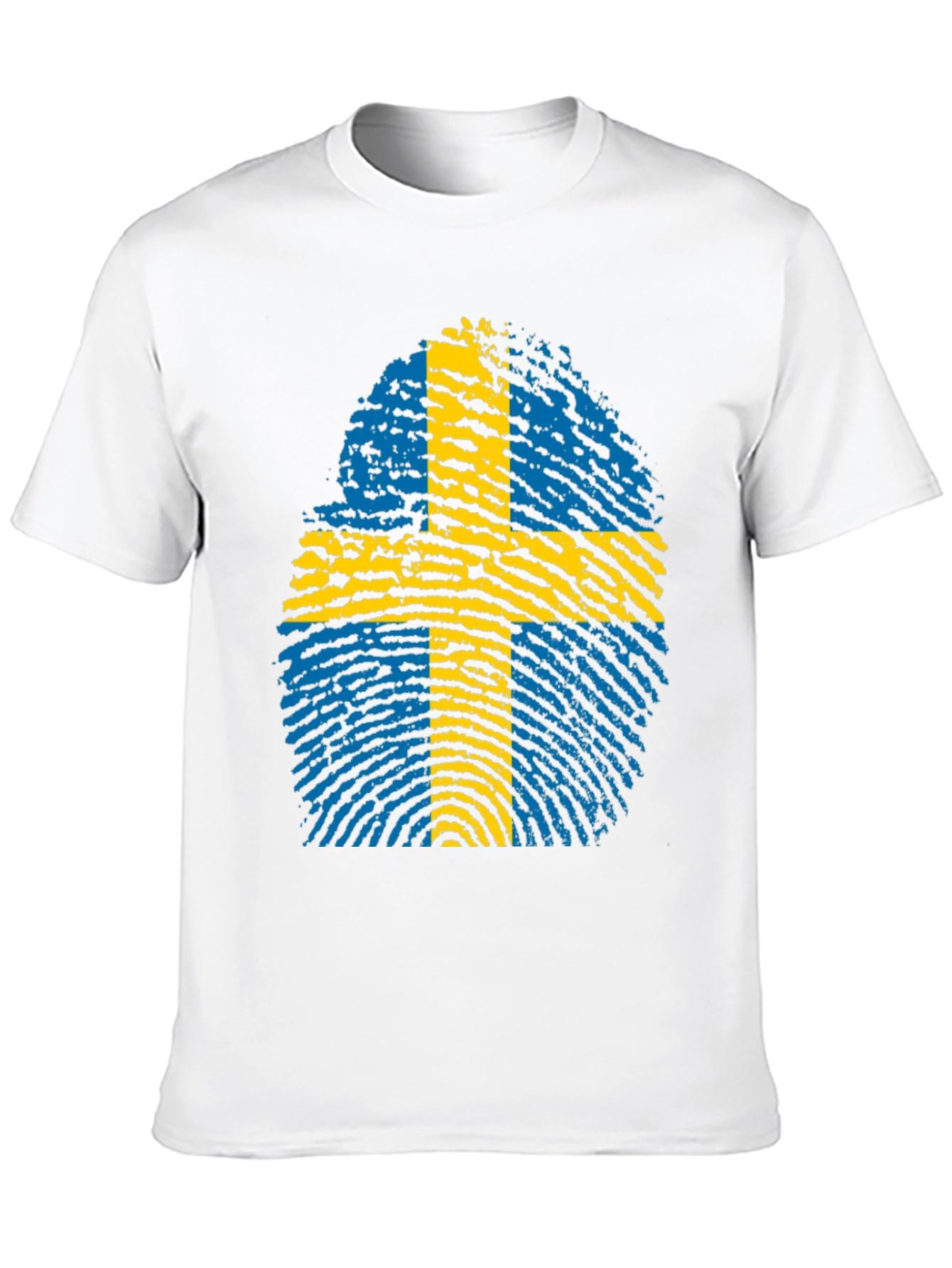 Sweden Flag Fingerprint T-Shirt