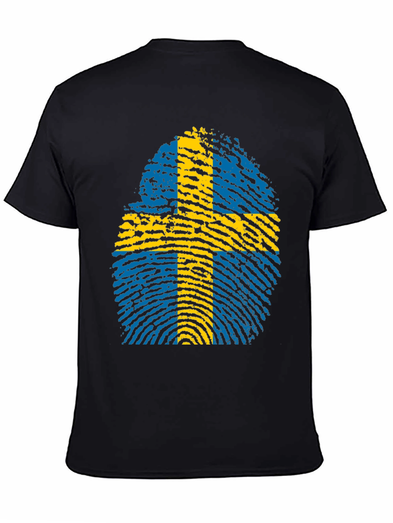 Sweden Flag Fingerprint T-Shirt