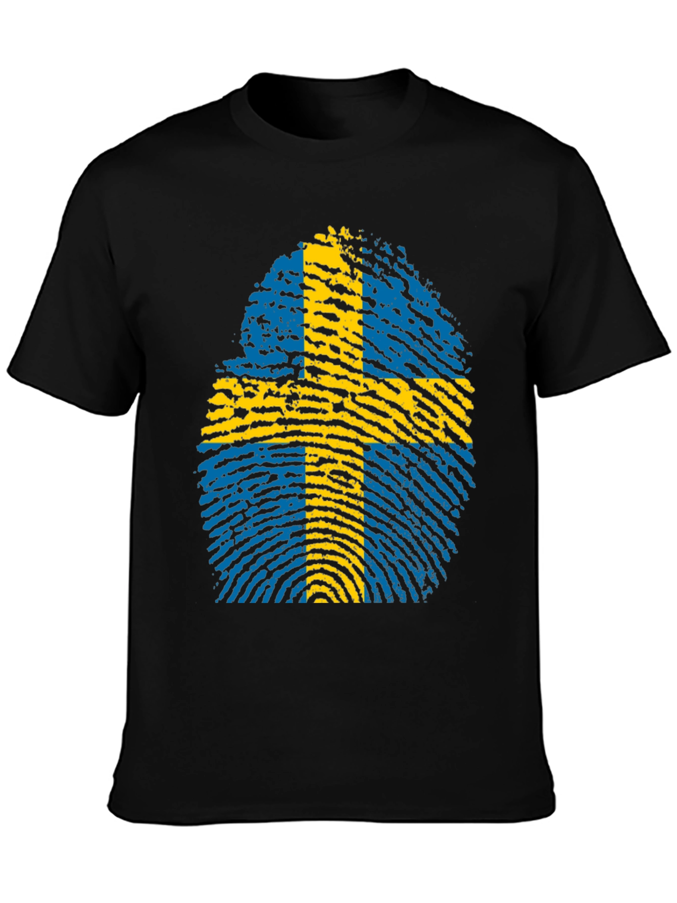 Sweden Flag Fingerprint T-Shirt