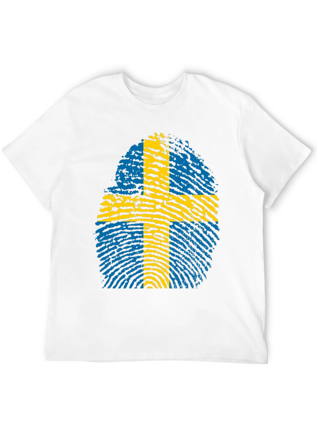 Sweden Flag Fingerprint T-Shirt