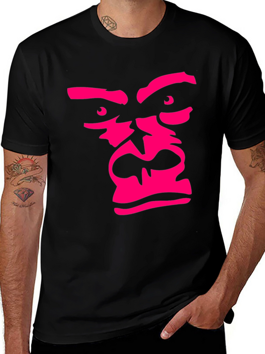 Gorilla Graphic Tee - Bold Pink Design on Black