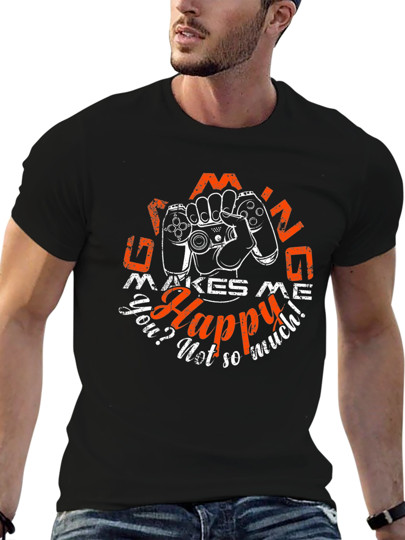 Gaming Makes Me Happy T-Shirt Gamer Tee