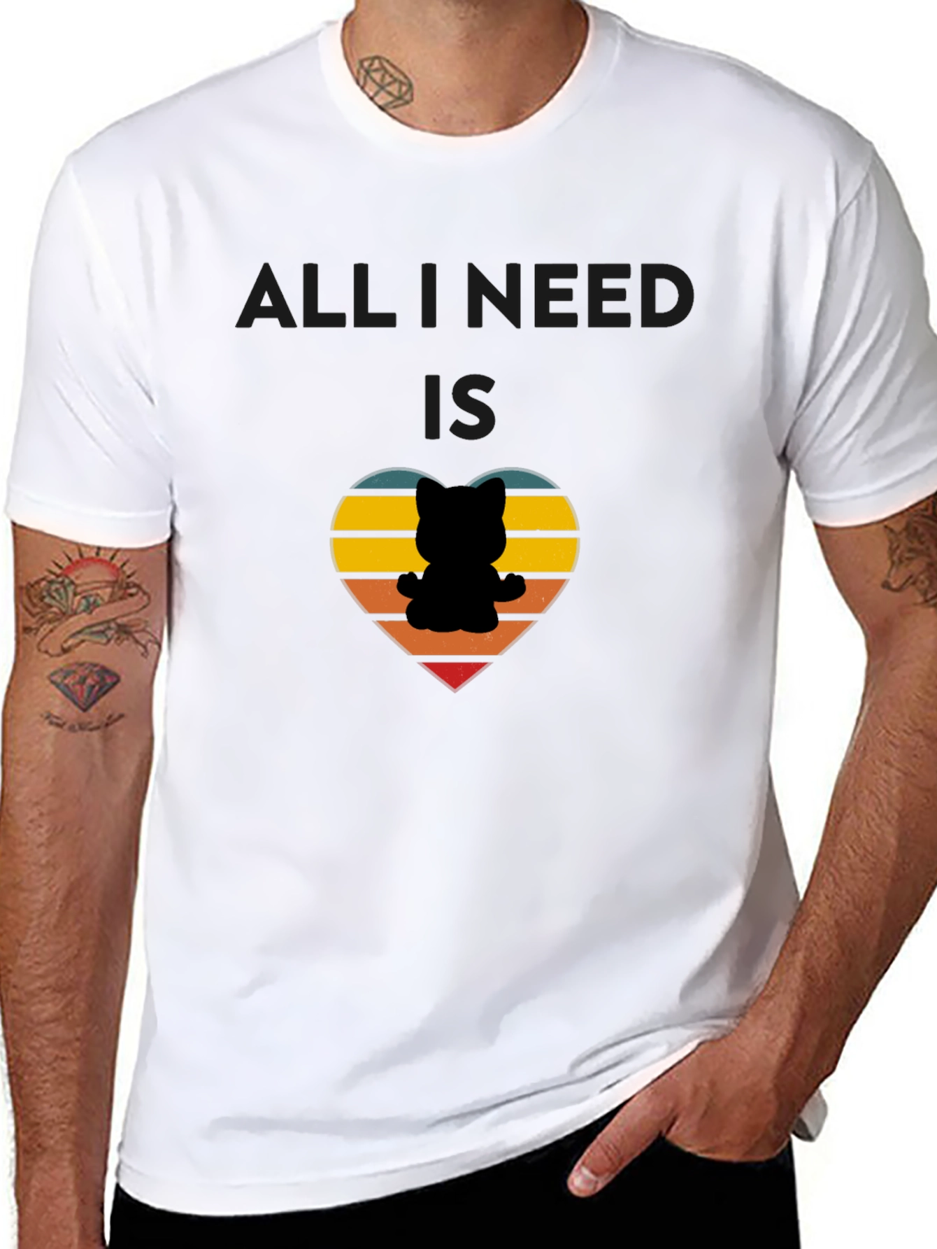 All I Need Is Cats Retro Heart T-Shirt