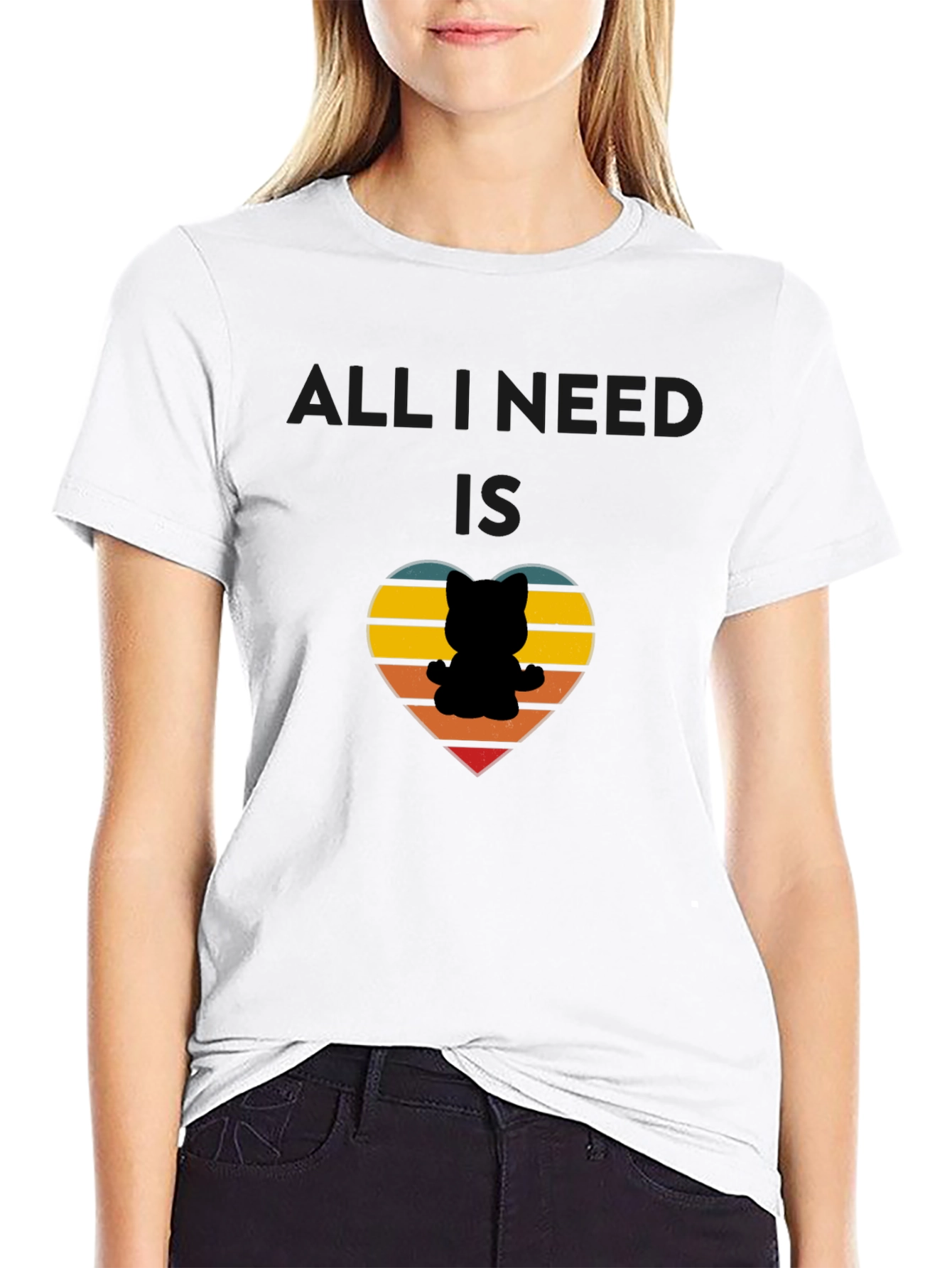 All I Need Is Cats Retro Heart T-Shirt