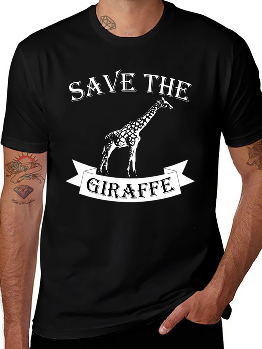 Save the Giraffe Graphic Tee - Animal Lover Shirt