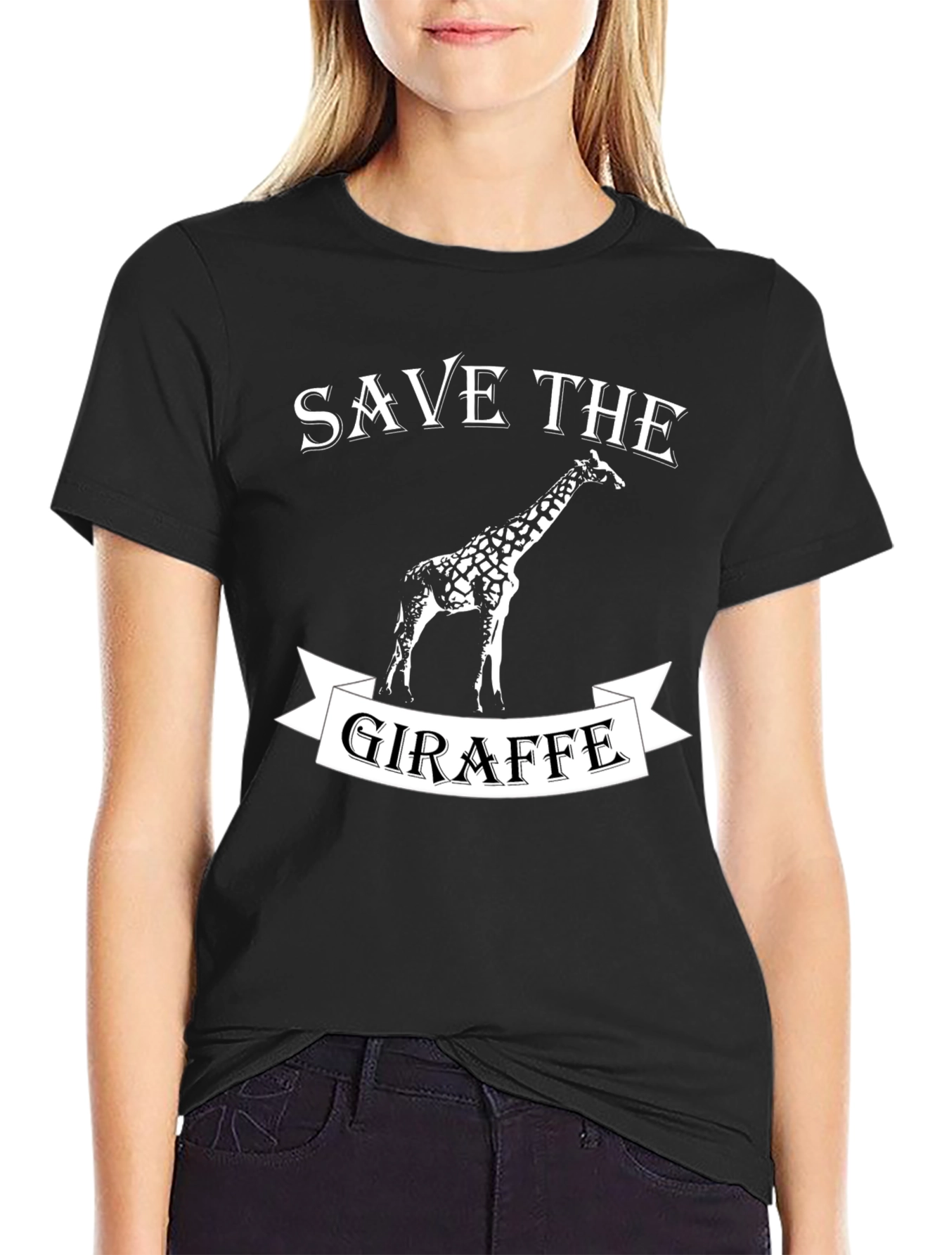 Save the Giraffe Graphic Tee - Animal Lover Shirt