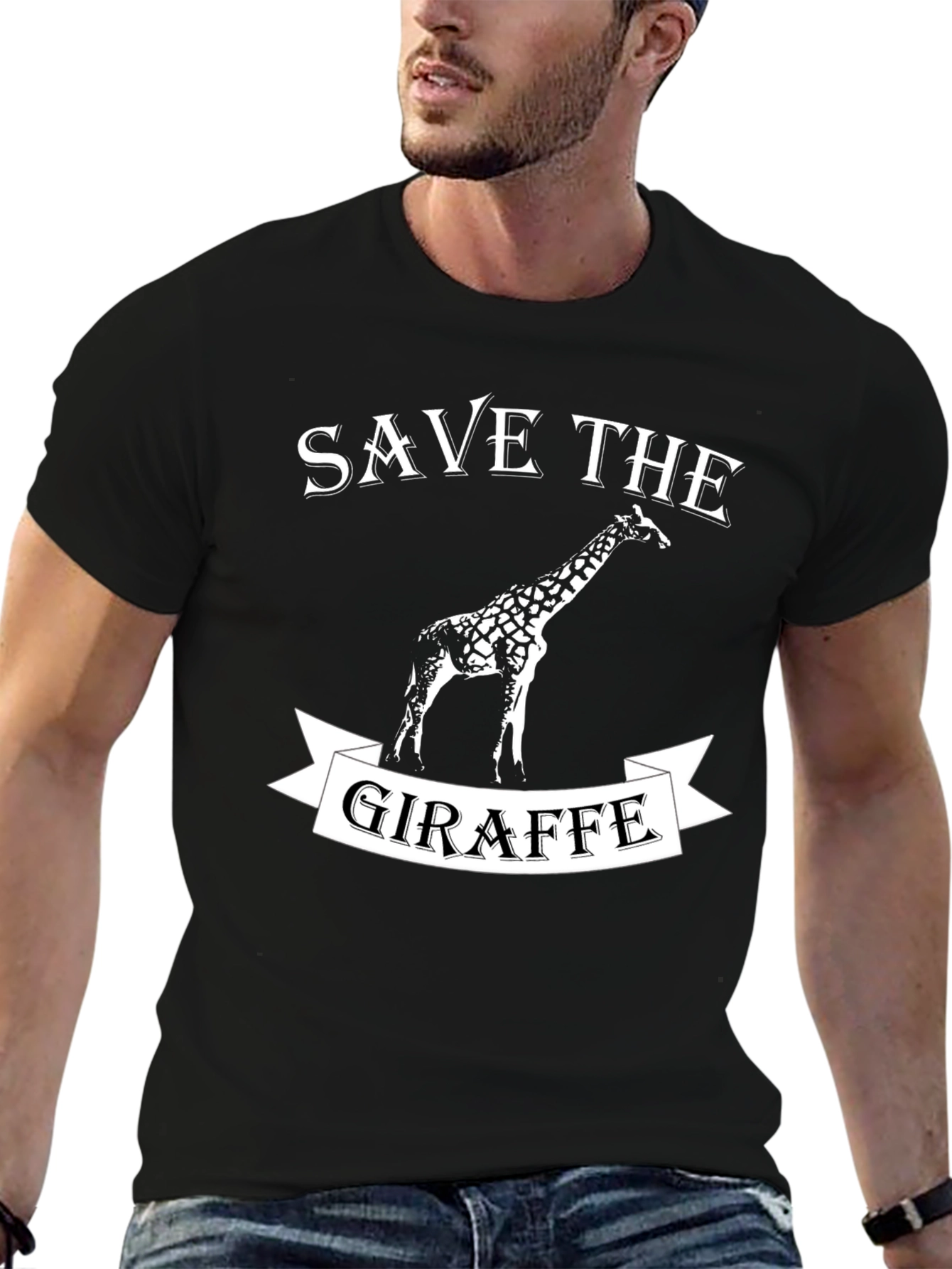 Save the Giraffe Graphic Tee - Animal Lover Shirt