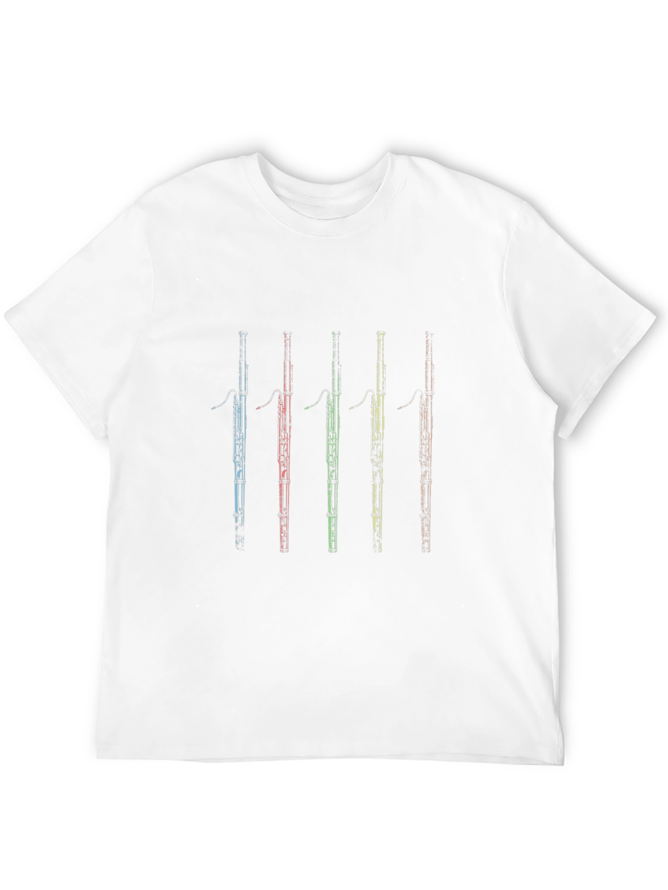 Bassoon Instrument Graphic Print Mens Black T-shirt