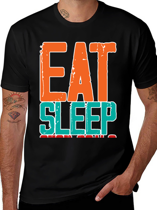 Eat Sleep Basketball Graphic Tee -  Black Cotton T-Shirt