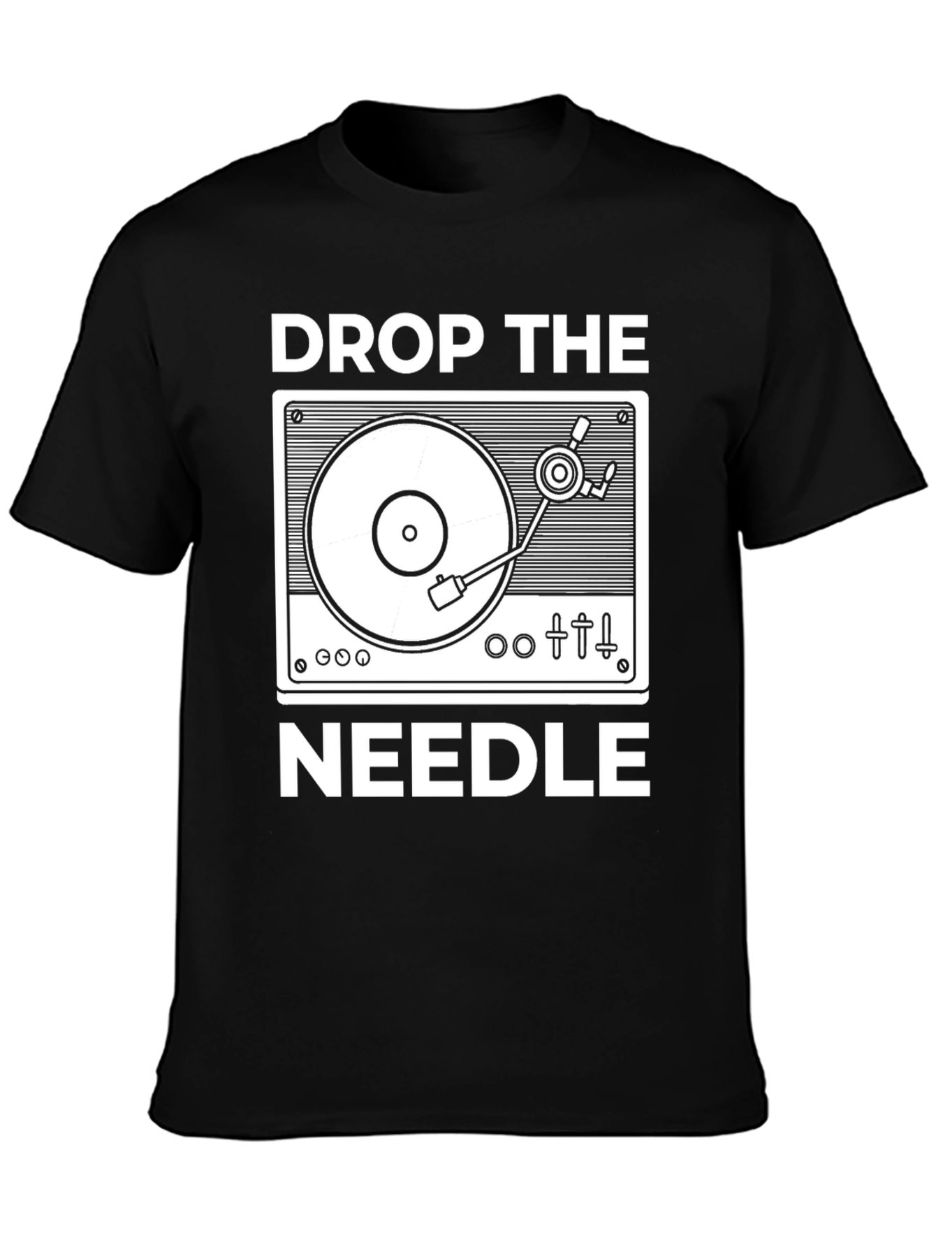 Drop The Needle T-Shirt - Retro DJ Turntable Design