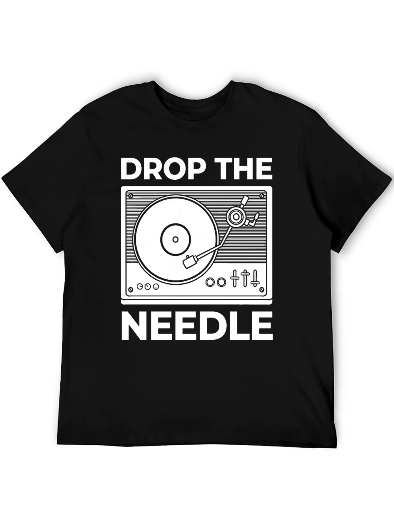 Drop The Needle T-Shirt - Retro DJ Turntable Design