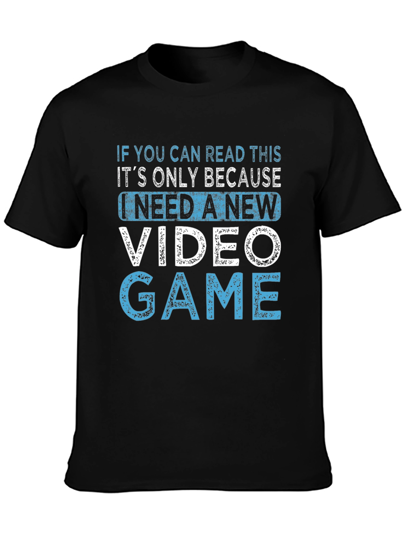 New Video Game Black Cotton Tee