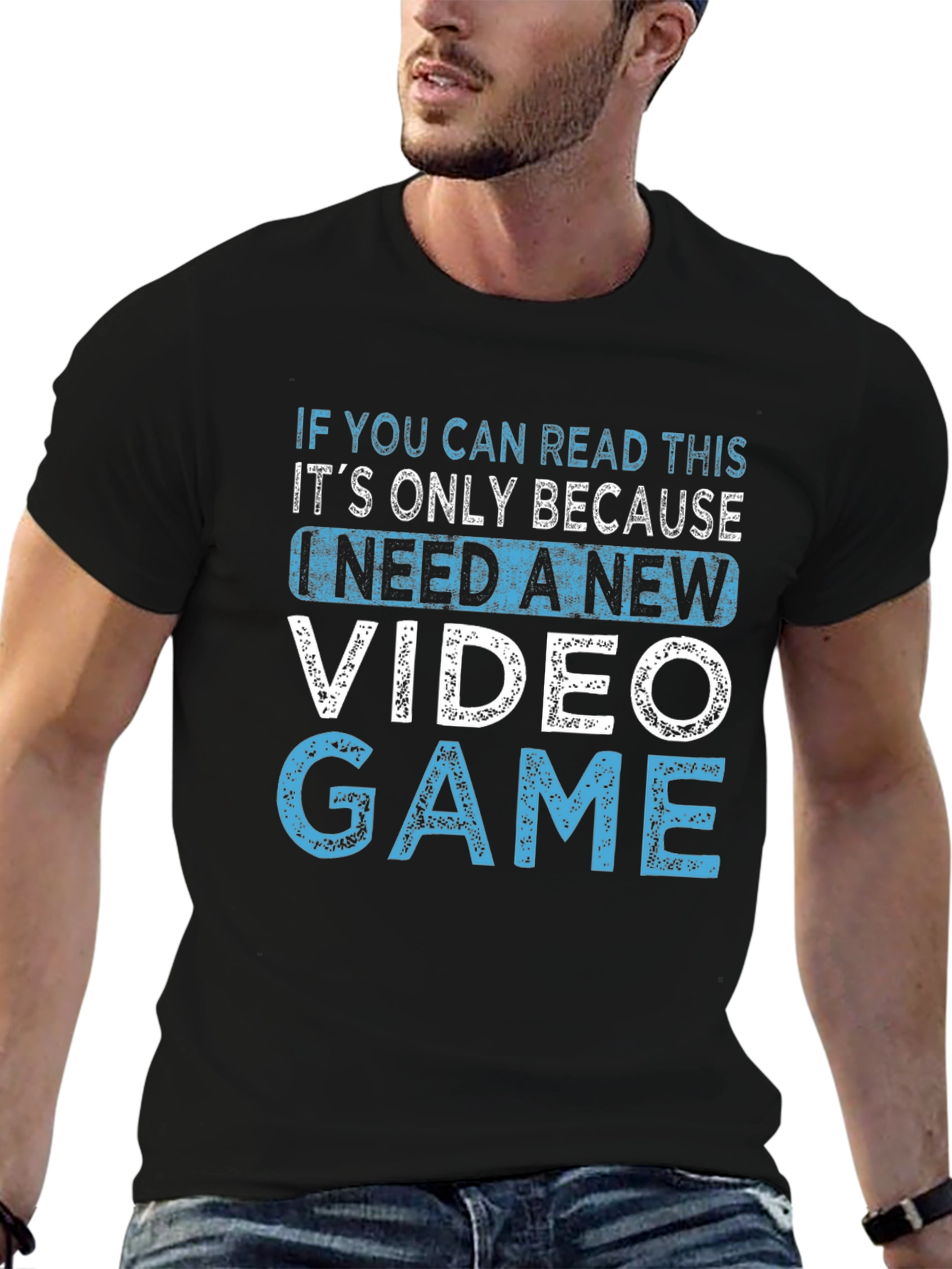 New Video Game Black Cotton Tee