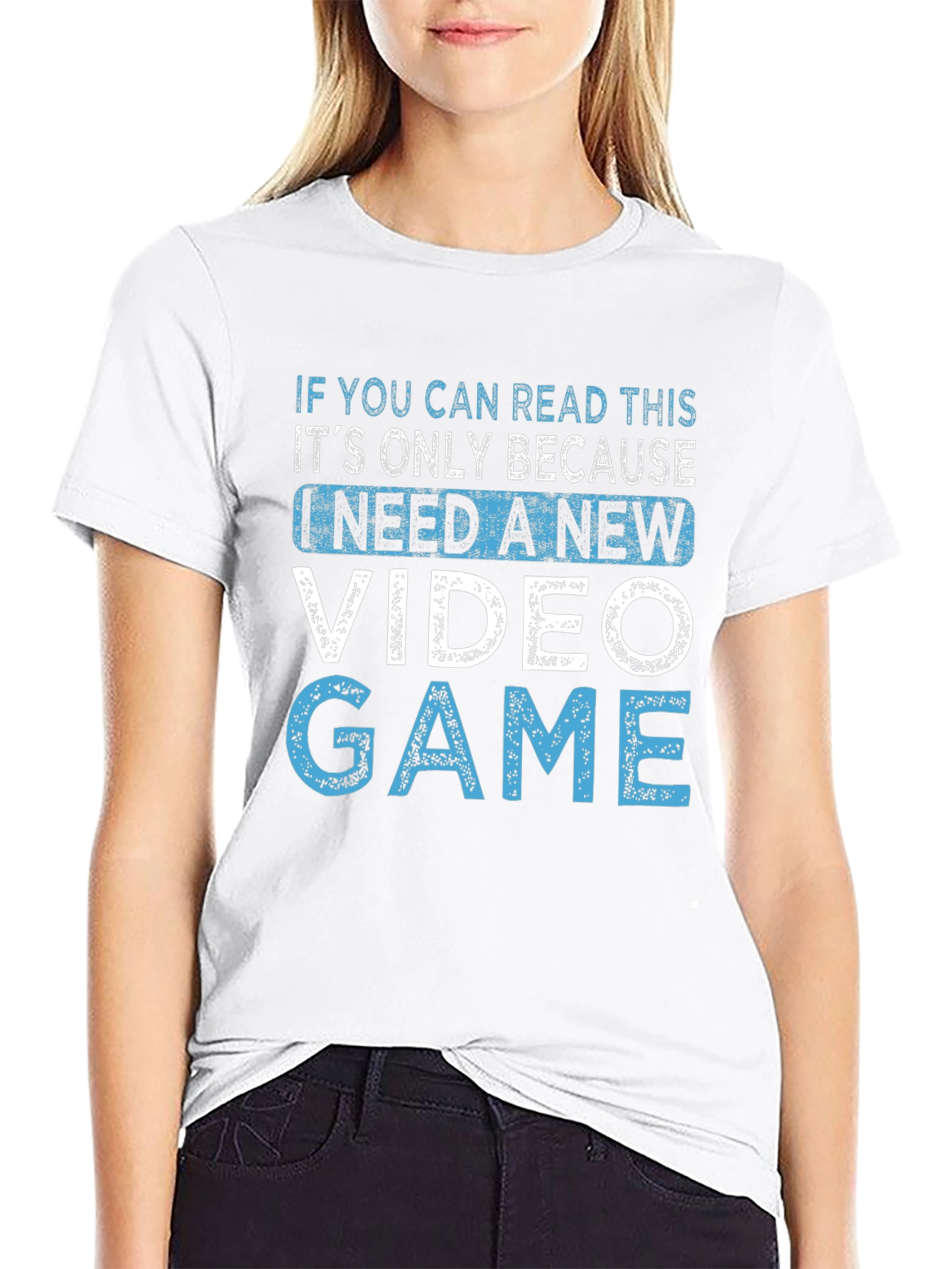 New Video Game Black Cotton Tee