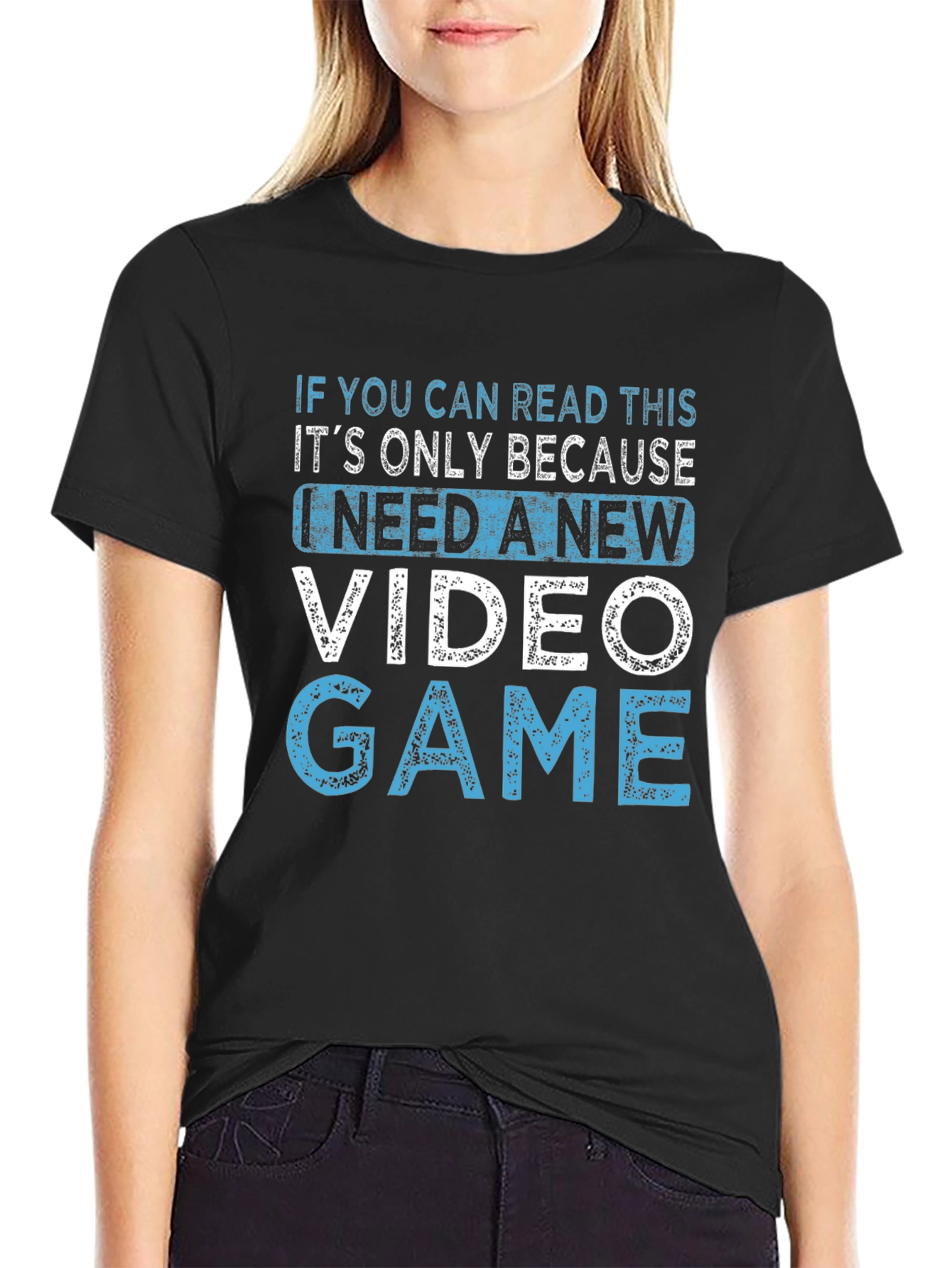 New Video Game Black Cotton Tee