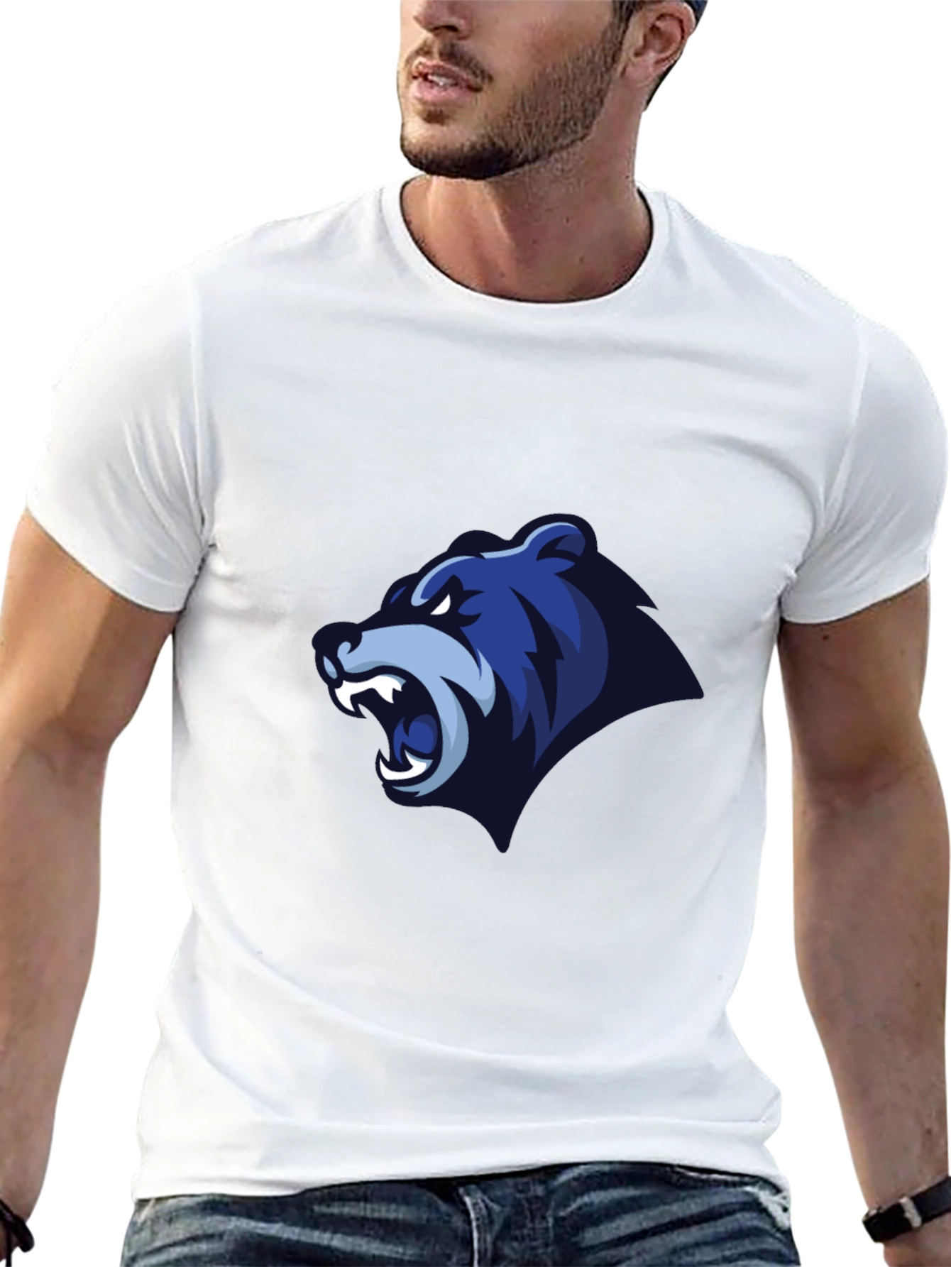 Mens Black T-Shirt - Bear Graphic Tee