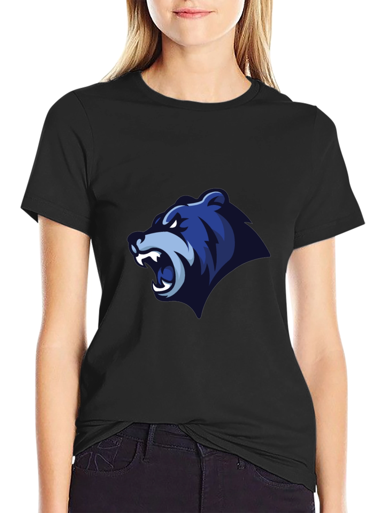 Mens Black T-Shirt - Bear Graphic Tee