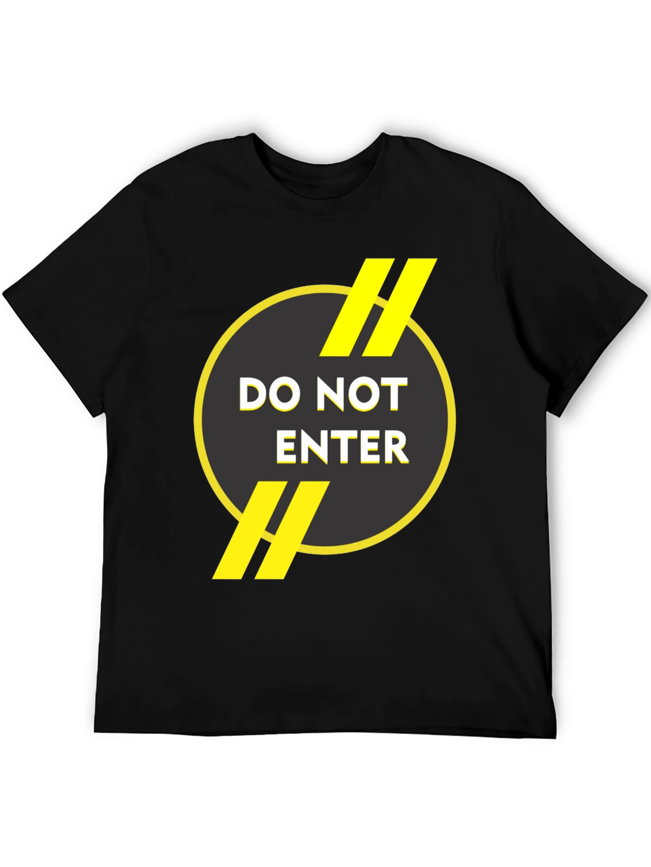 Do Not Enter Graphic Print Black T-Shirt