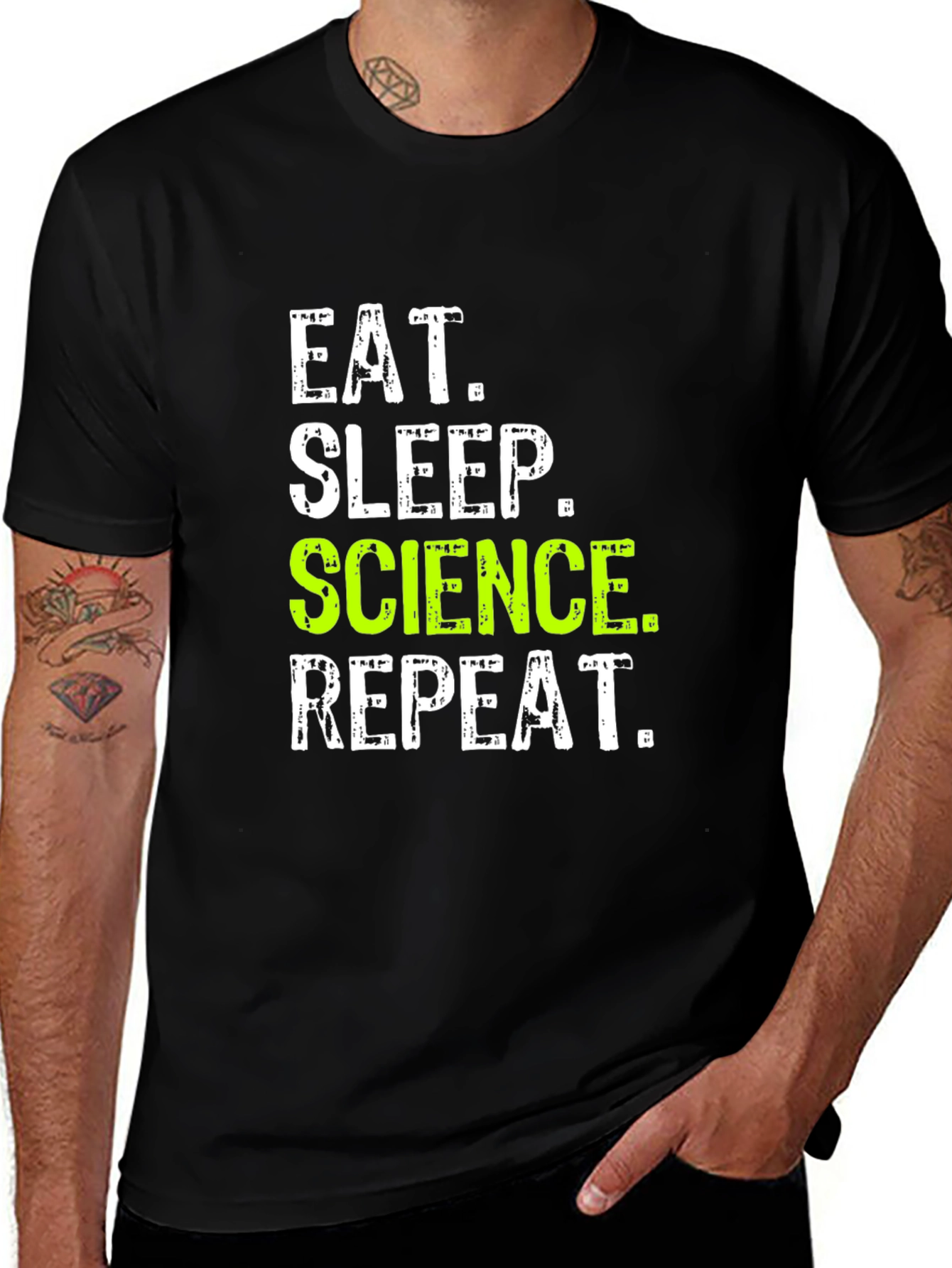 Eat Sleep Science Repeat T-Shirt - Black