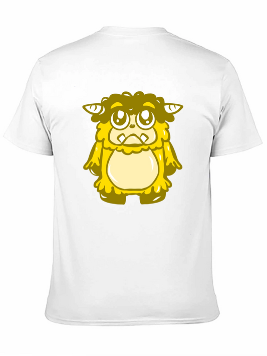 Cute Yellow Monster Graphic T-Shirt - Black