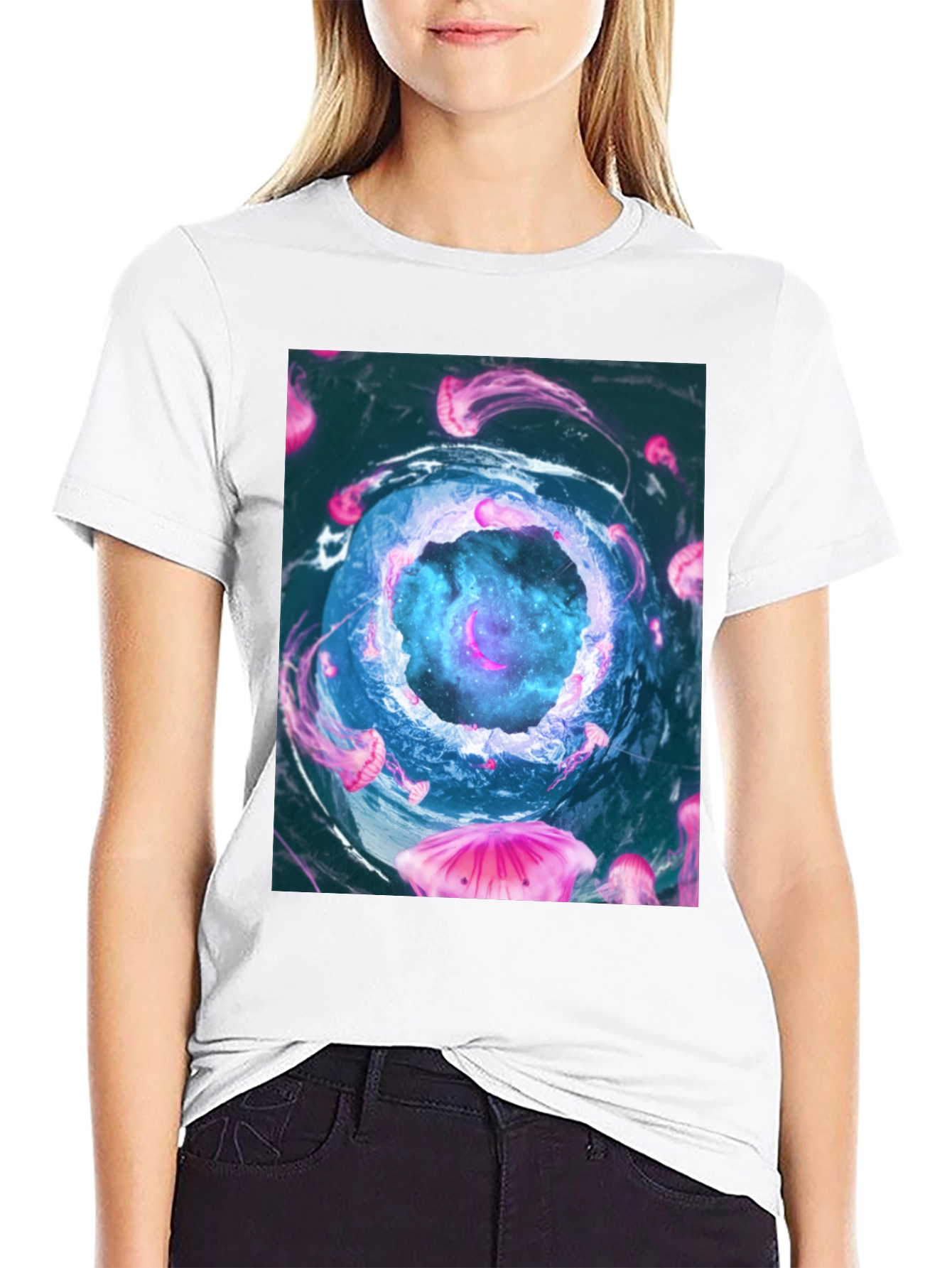 Jellyfish Galaxy Black T-Shirt
