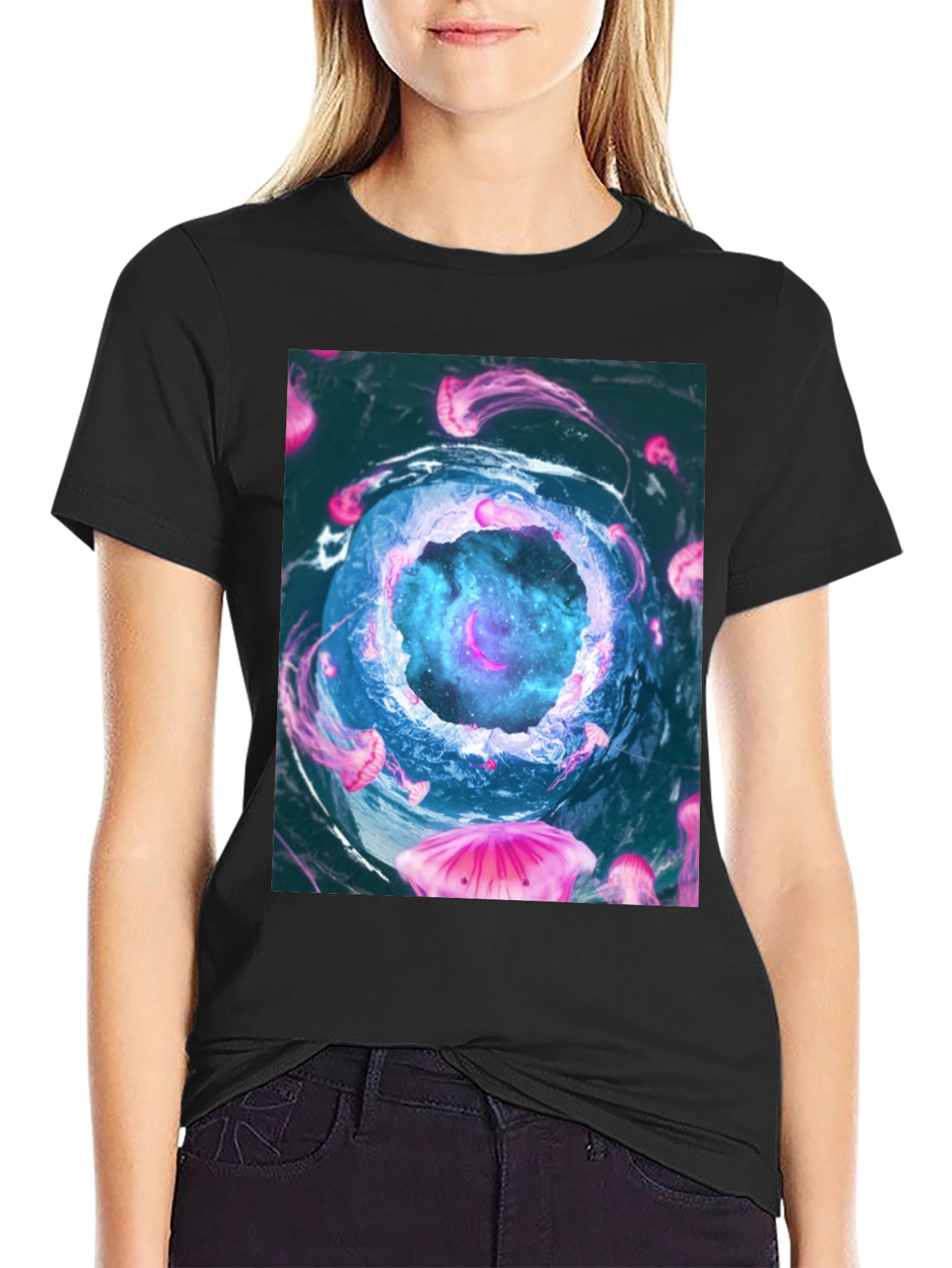 Jellyfish Galaxy Black T-Shirt