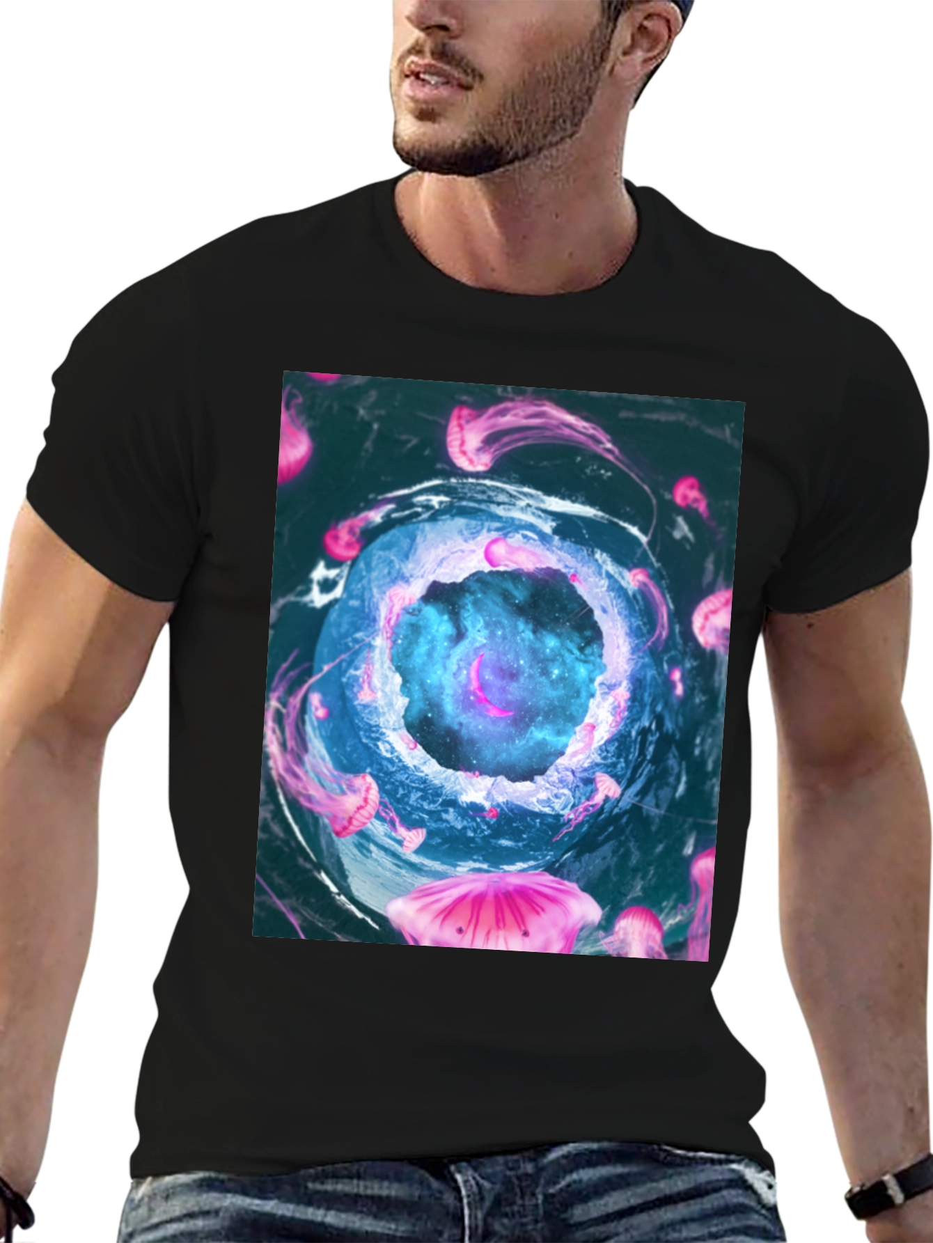 Jellyfish Galaxy Black T-Shirt