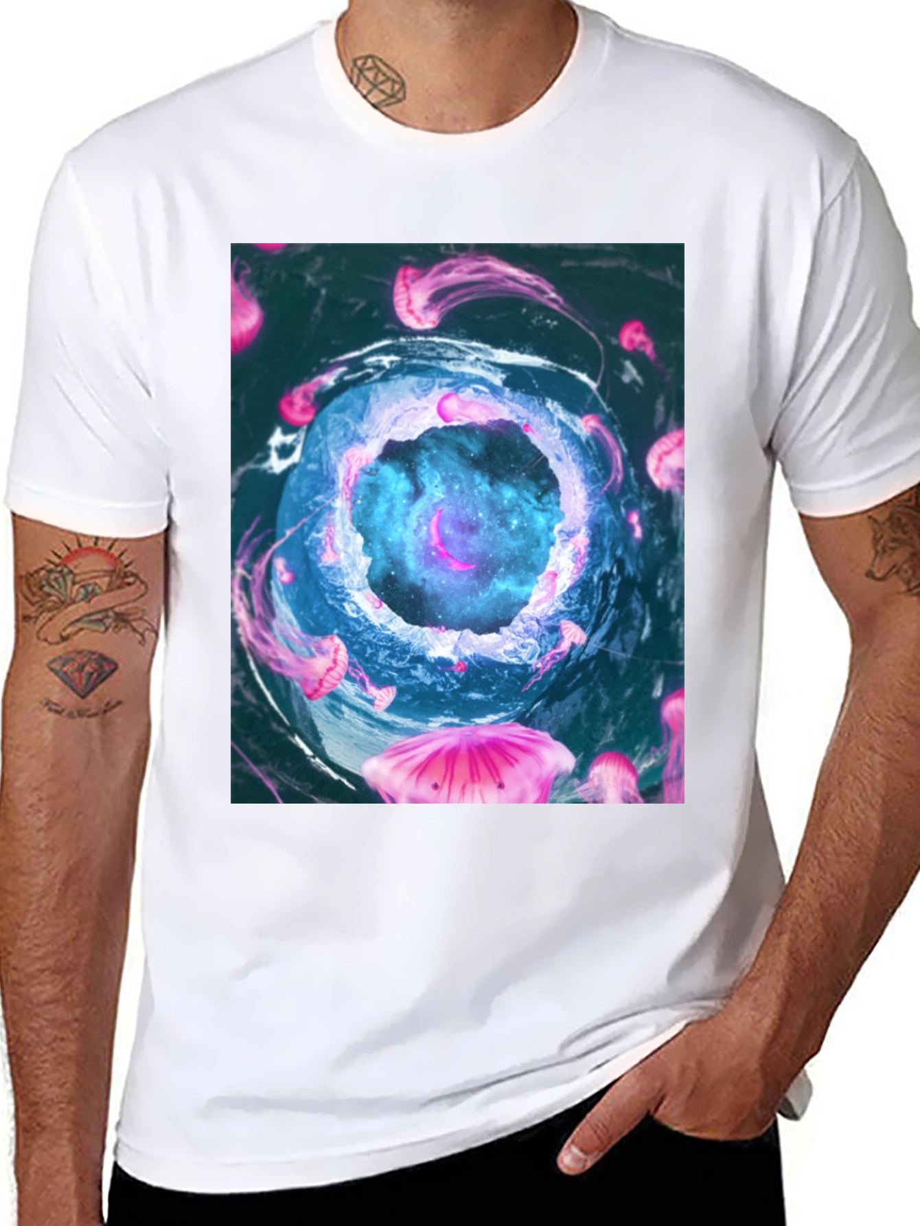 Jellyfish Galaxy Black T-Shirt