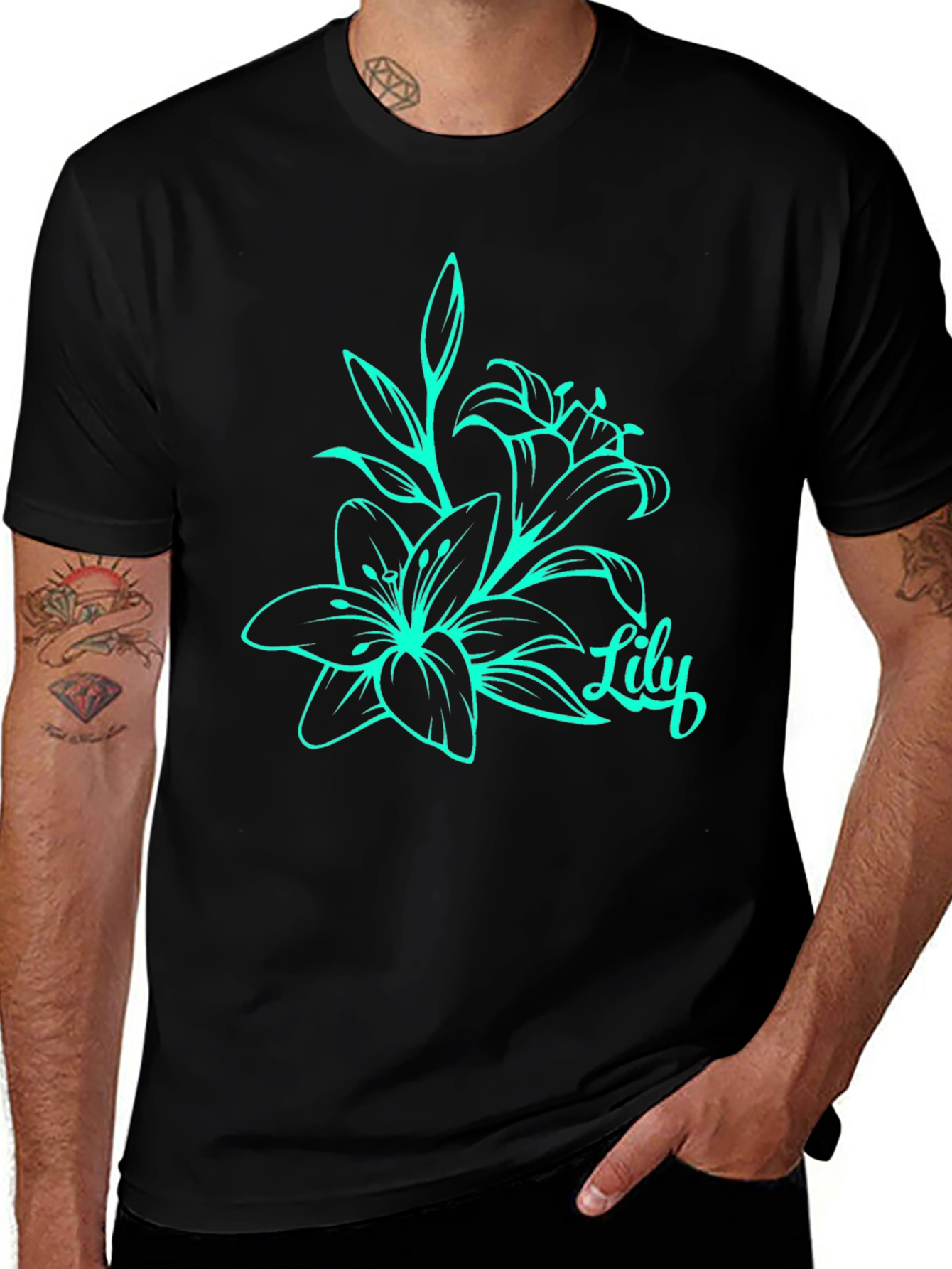 Lily Flower Graphic Print T-Shirt