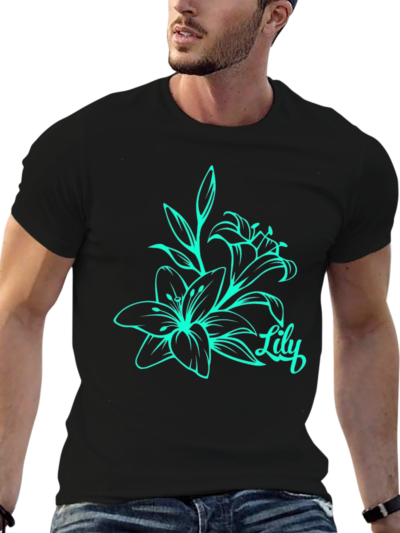 Lily Flower Graphic Print T-Shirt