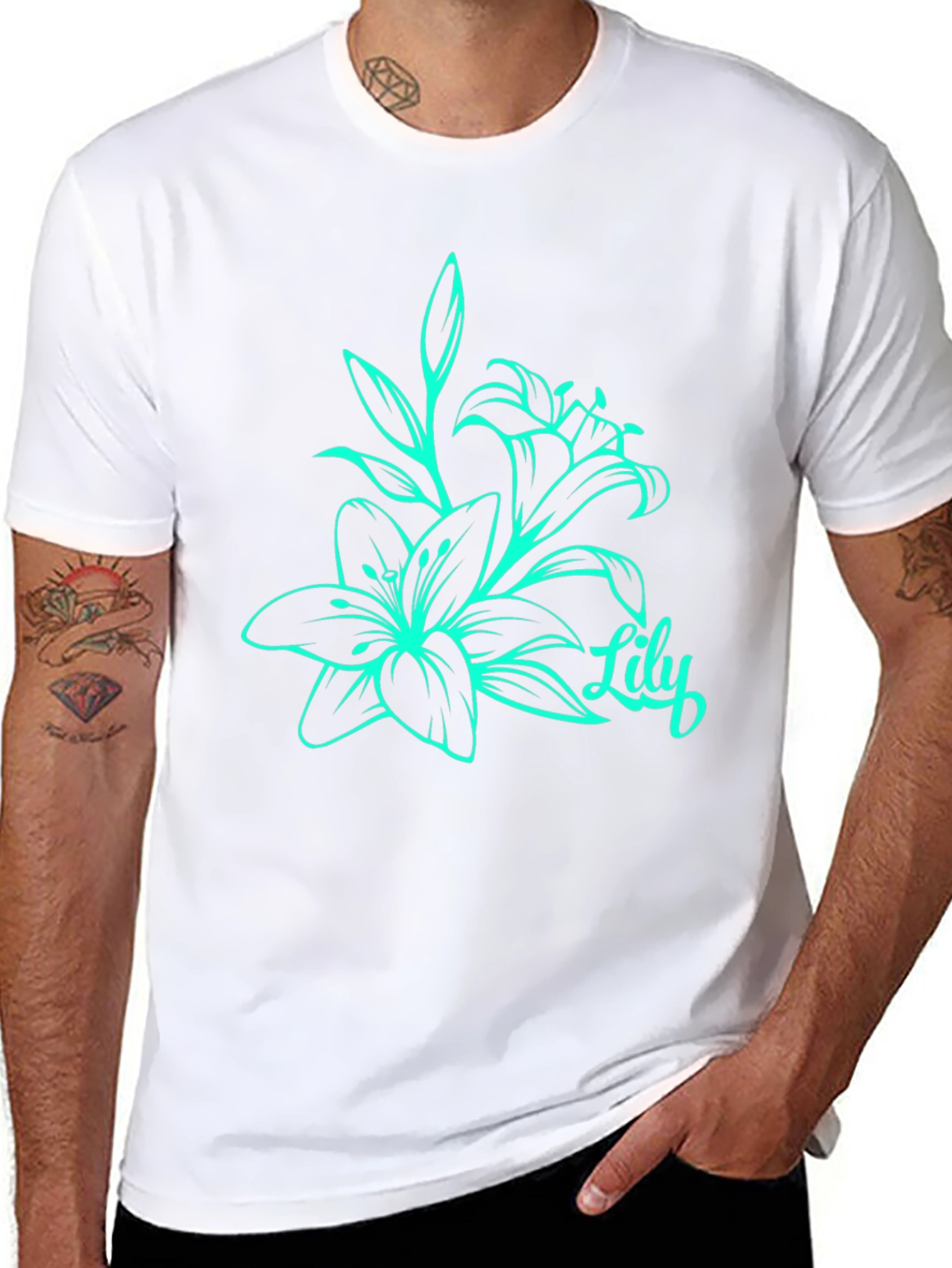 Lily Flower Graphic Print T-Shirt