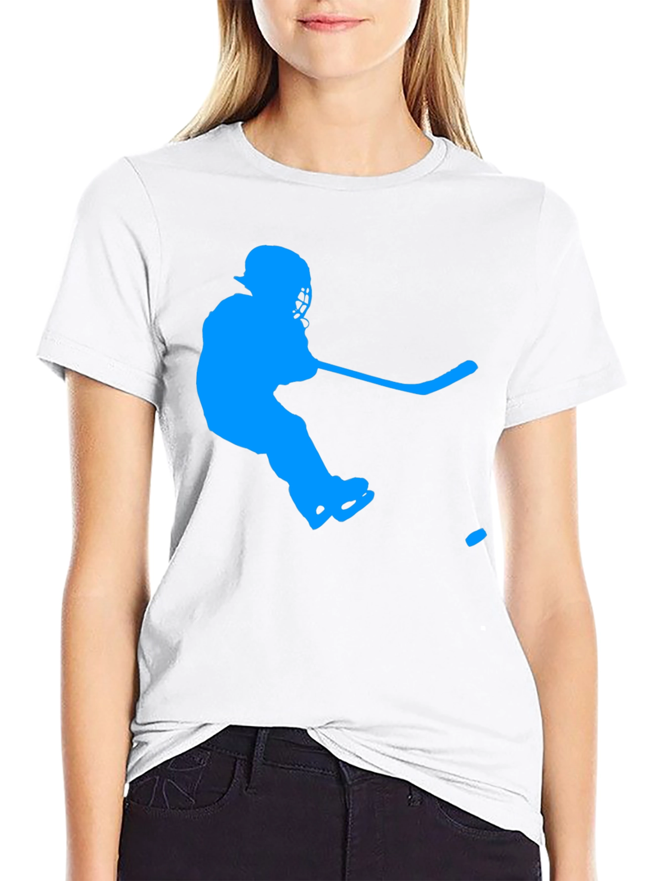 Hockey Player Graphic Tee - Sporty Casual T-Shirt