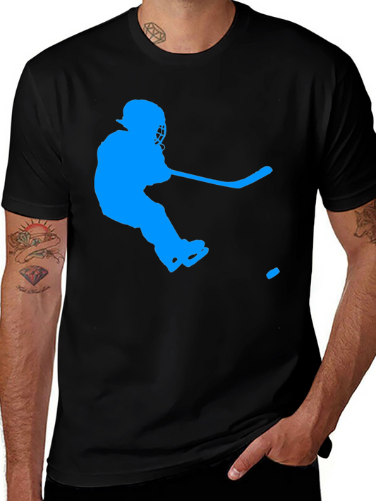 Hockey Player Graphic Tee - Sporty Casual T-Shirt