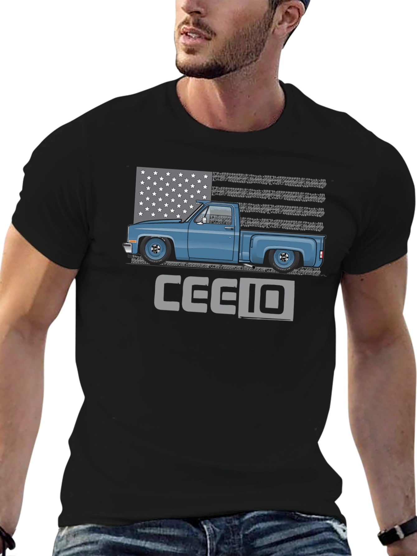 Classic Truck Tee - Patriotic C10 Design