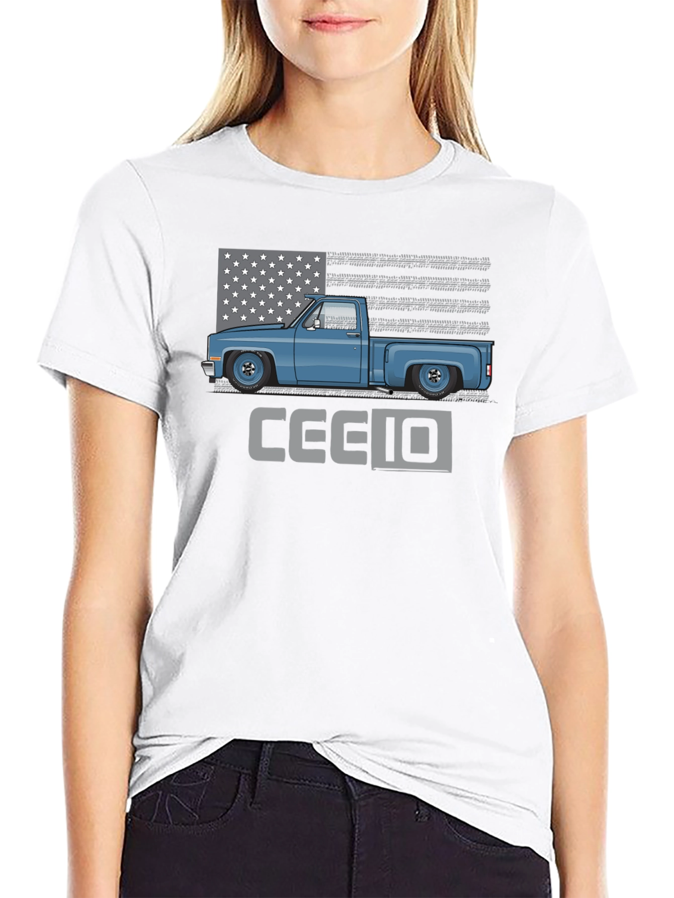Classic Truck Tee - Patriotic C10 Design