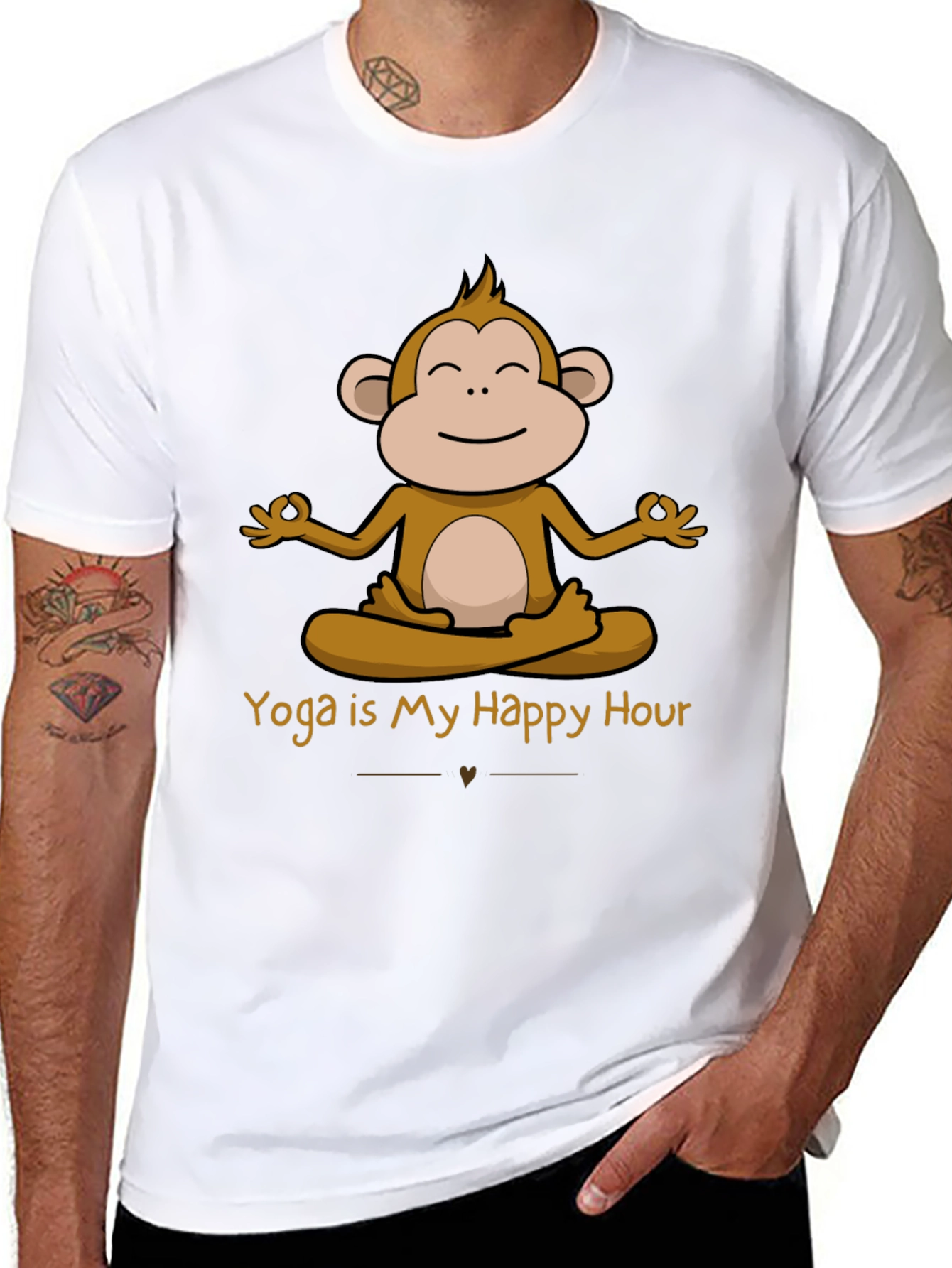 Yoga Monkey T-Shirt - Happy Hour Design