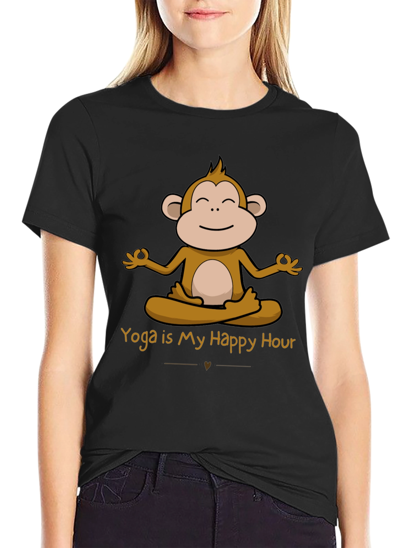 Yoga Monkey T-Shirt - Happy Hour Design