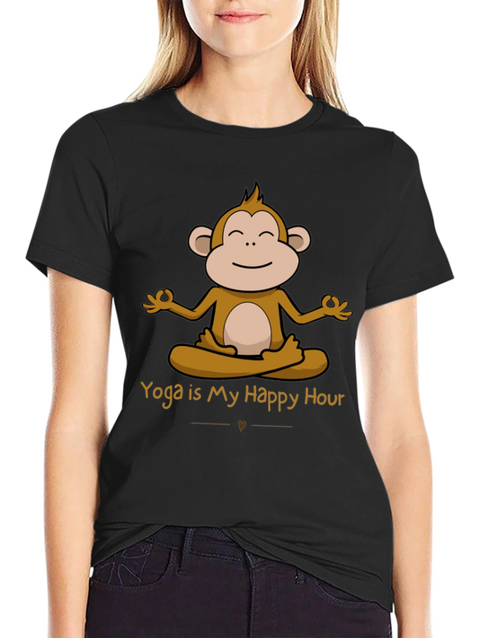Yoga Monkey T-Shirt - Happy Hour Design
