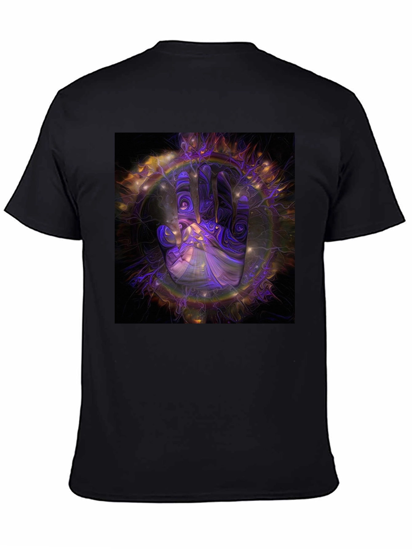 Abstract Hand Graphic Print Black T-Shirt
