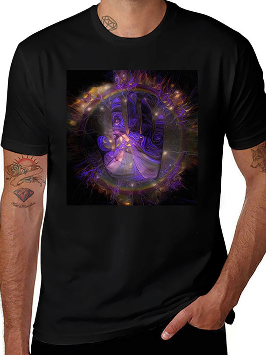 Abstract Hand Graphic Print Black T-Shirt